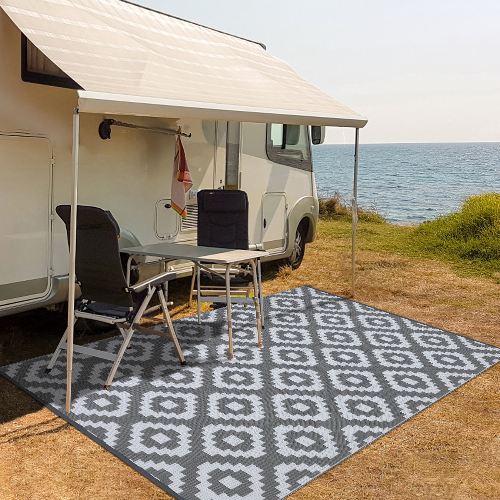 Waterproof Outdoor Rug Reversible Plastic Straw Patio Camping Indoor Mat Carpet - Picture 49 of 234