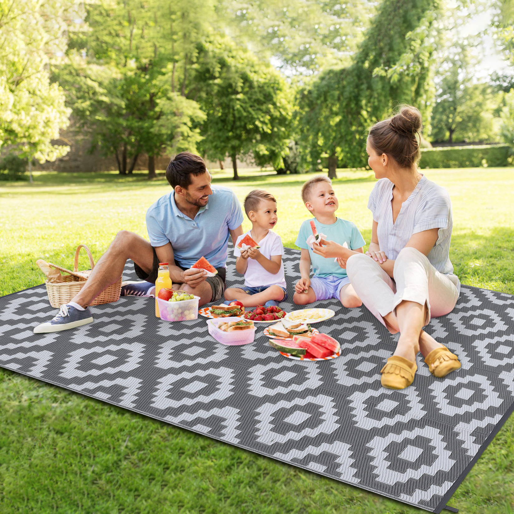 Waterproof Outdoor Rug Reversible Plastic Straw Patio Camping Indoor Mat Carpet - Picture 52 of 234