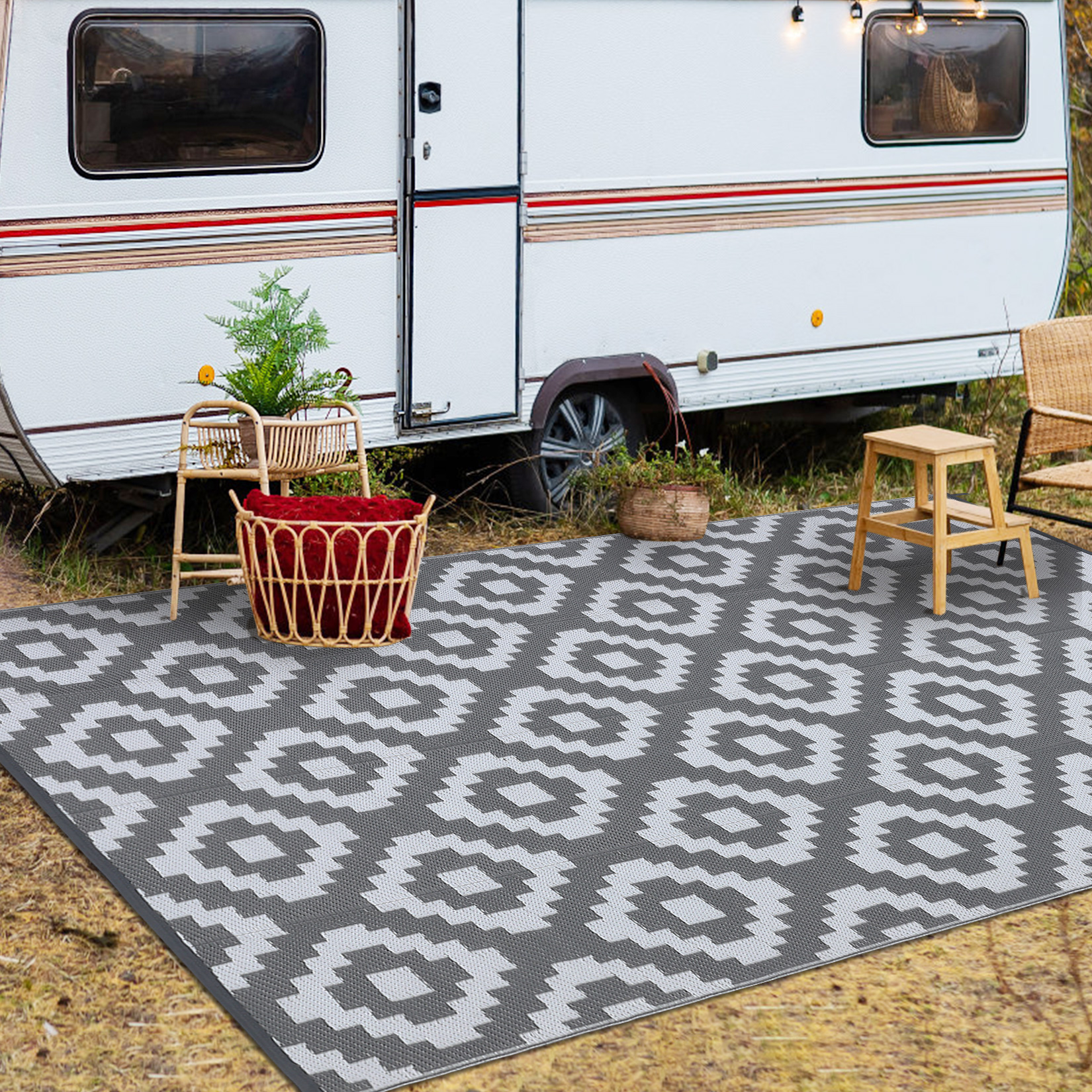Waterproof Outdoor Rug Reversible Plastic Straw Patio Camping Indoor Mat Carpet - Picture 53 of 234