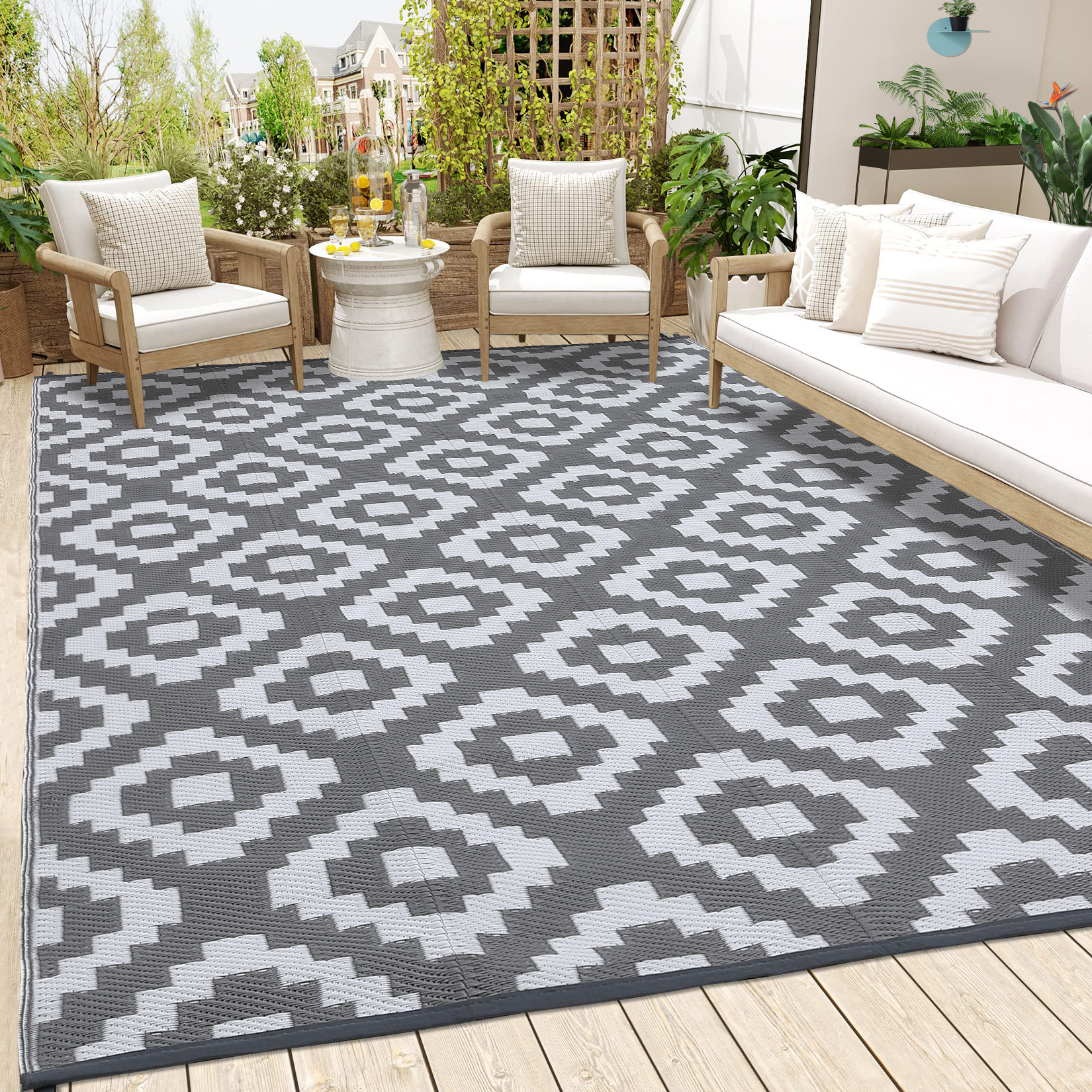 Waterproof Outdoor Rug Reversible Plastic Straw Patio Camping Indoor Mat Carpet - Picture 54 of 234