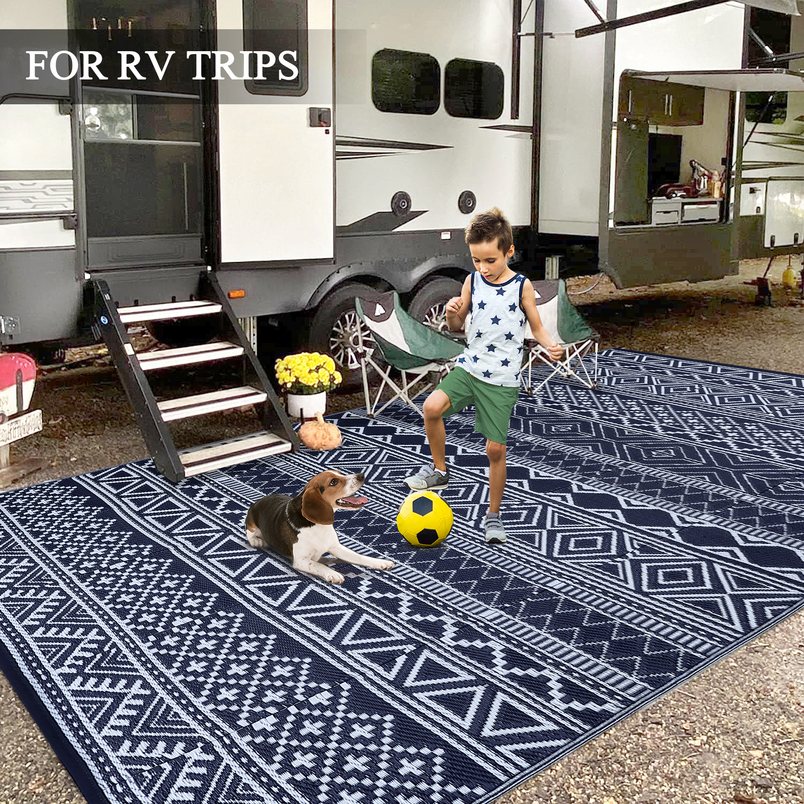 Outdoor Rug Reversible Plastic Straw Rug Modern Area Floor Mat RV Patio Backyard - Picture 7 of 165