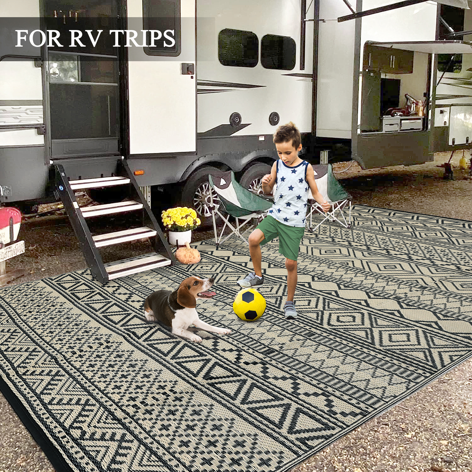 Outdoor Rug Reversible Plastic Straw Rug Modern Area Floor Mat RV Patio Backyard - Picture 52 of 165