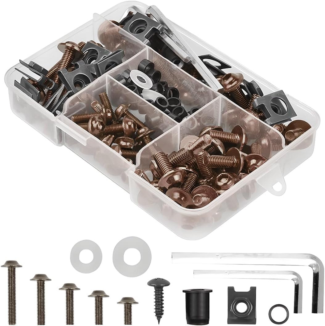 177pcs Motorcycle Sportbike Universal Fairing Bolts Kit Fastener Clips Screws - Picture 28 of 29