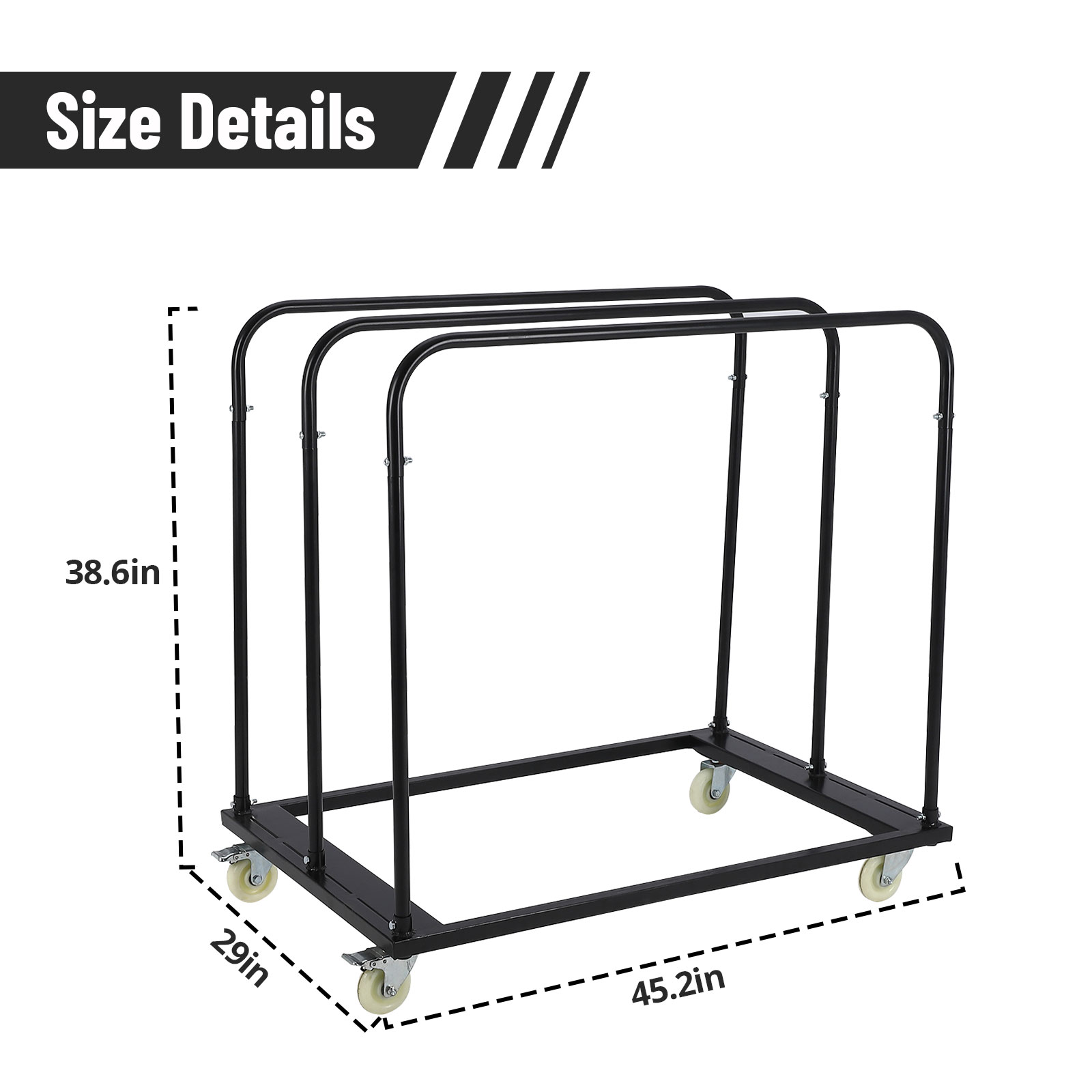 Drywall Cart Steel Panel Truck Heavy Duty Flatbed Table Dolly Carts 1500LBS