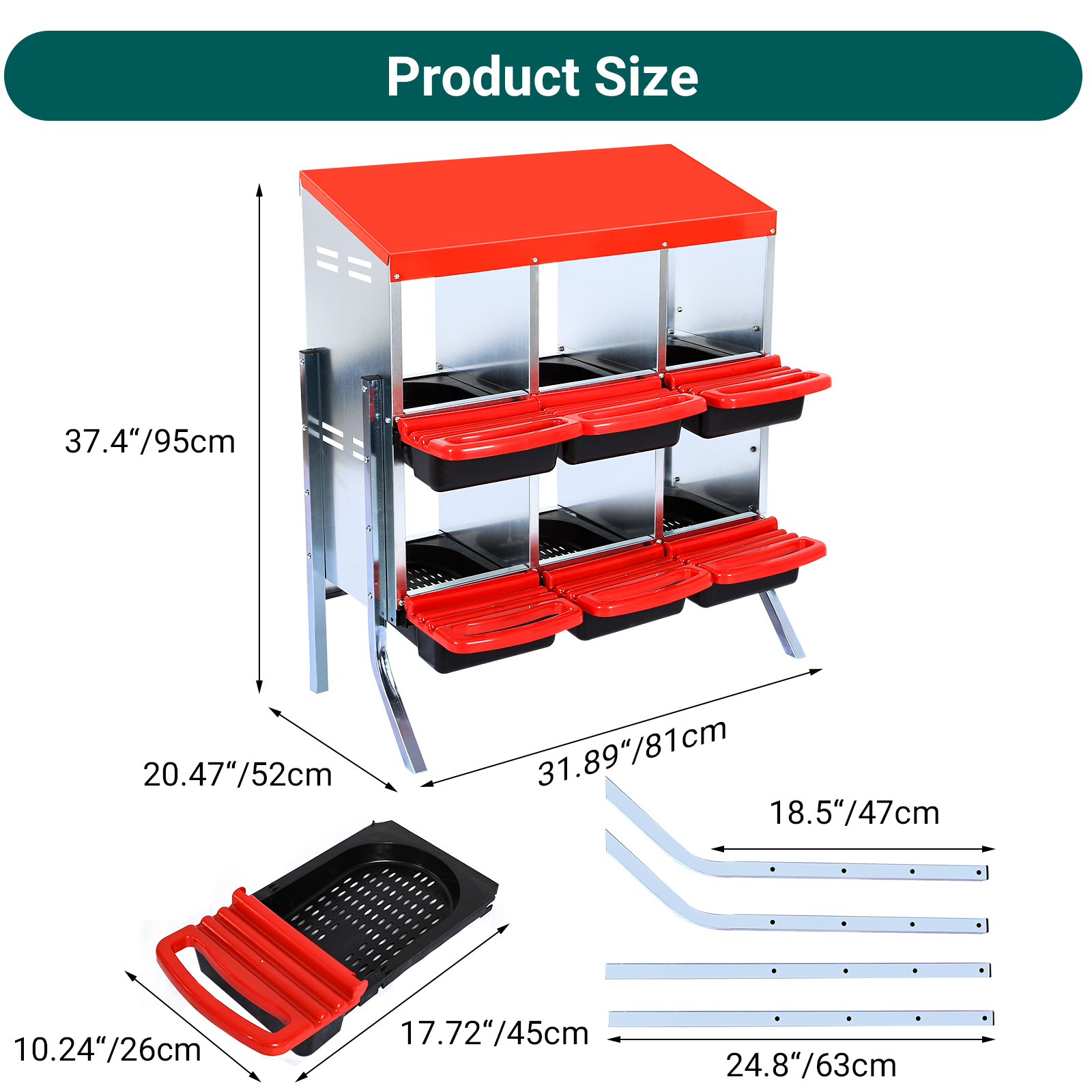 GARVEE Automatic Egg Collecting Chicken Nest Box – Free-Standing Durable 2-Layer