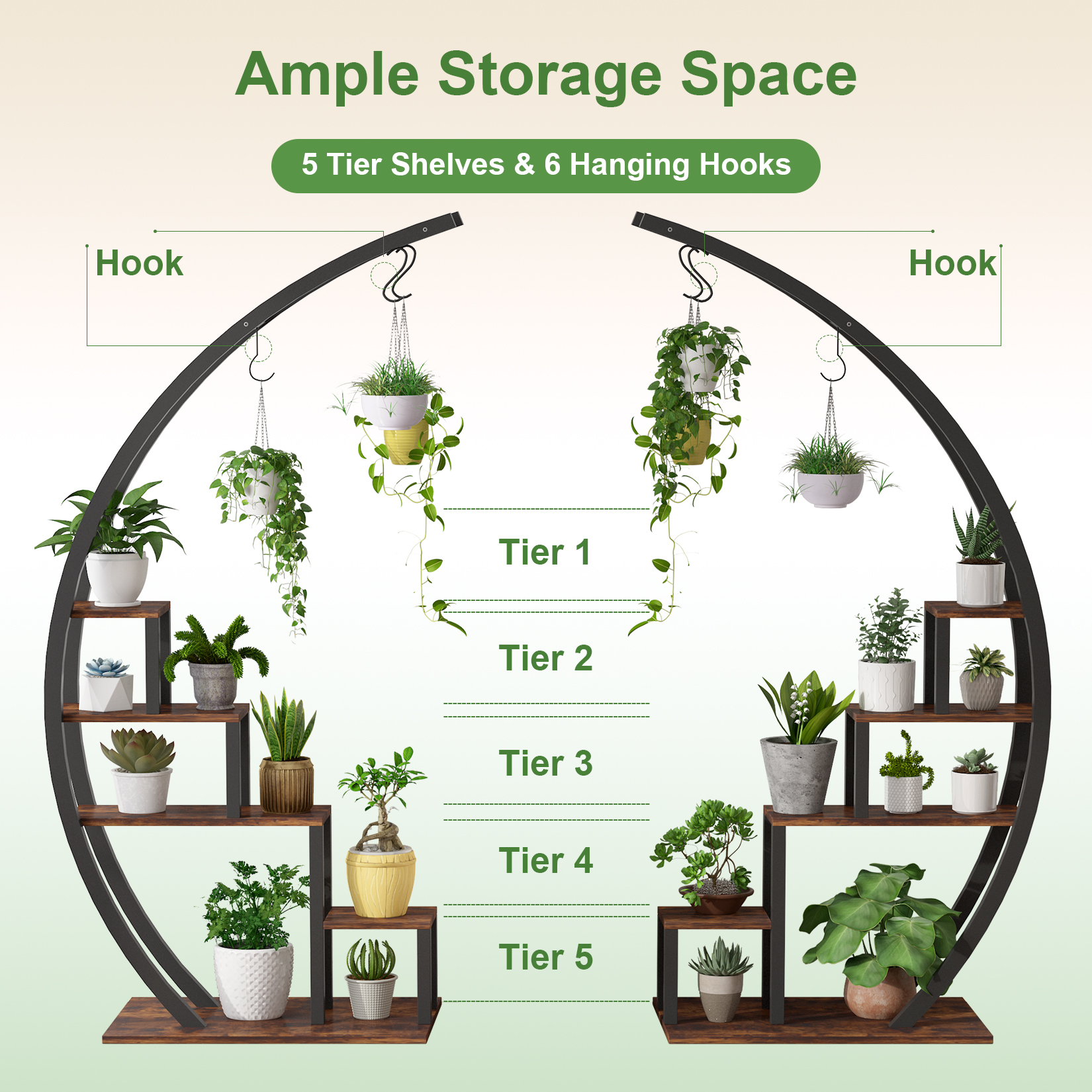 Estantería para plantas en sala de estar