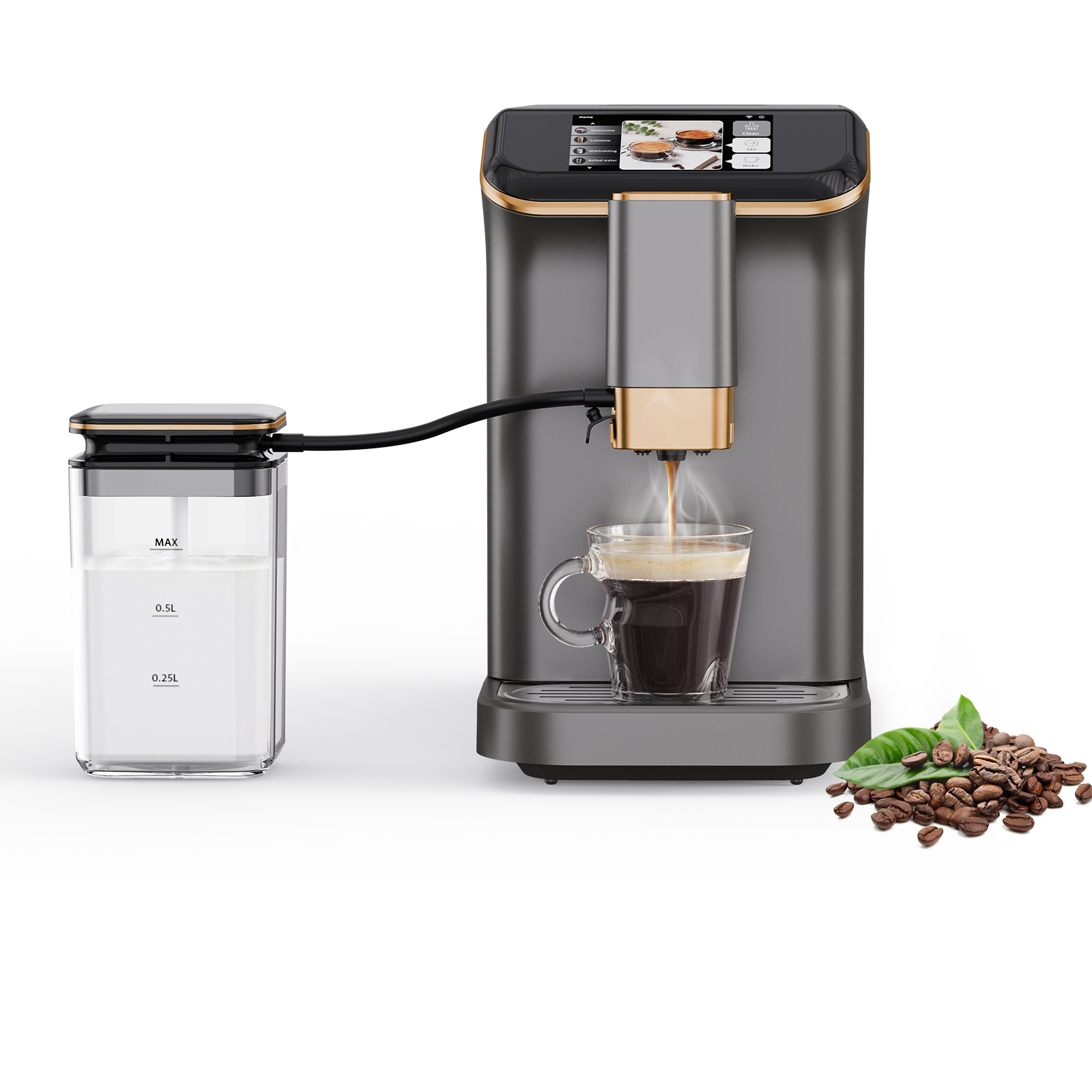 Vollautomat Espressomaschine TFT Bildschirm 20 Bar Einbau Mahlwerk Kaffeemaschine - Bild 12 von 13