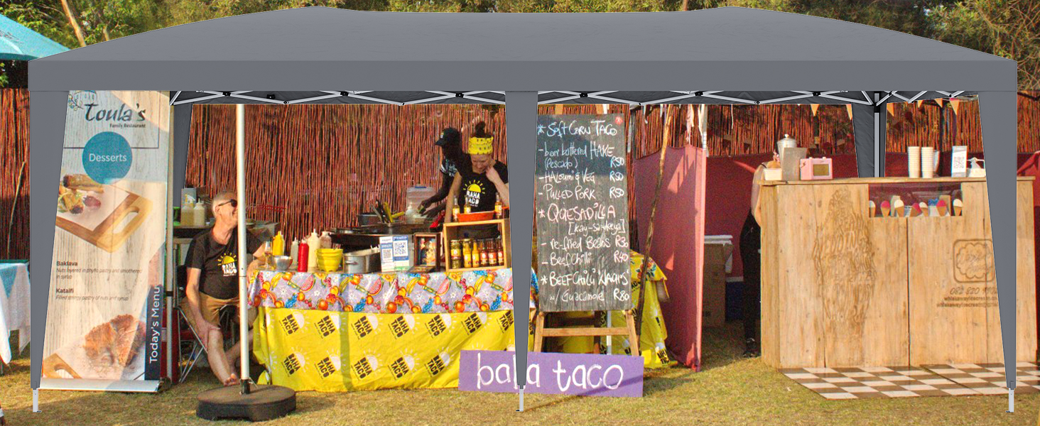 Carpa plegable para eventos al aire libre Garvee 3x6 metros gris oscuro