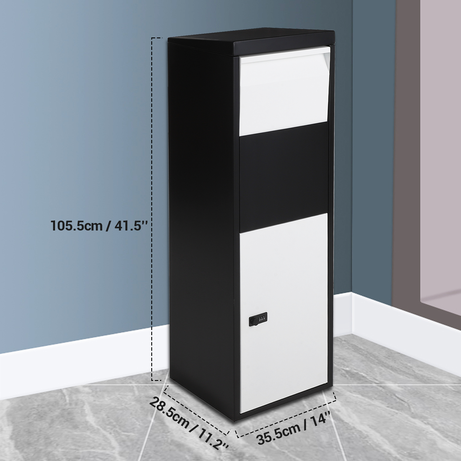 US Package Delivery Box with Combination Lock Anti-Theft Mailbox Parcel Drop Box
