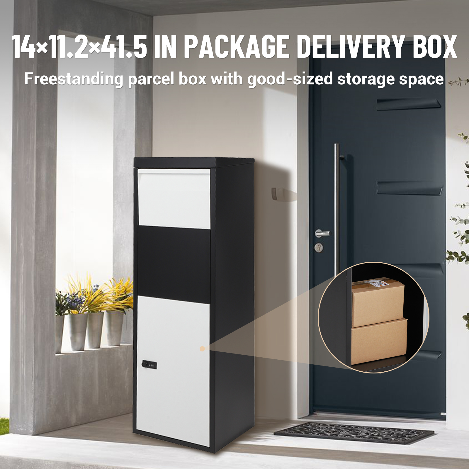 US Package Delivery Box with Combination Lock Anti-Theft Mailbox Parcel Drop Box