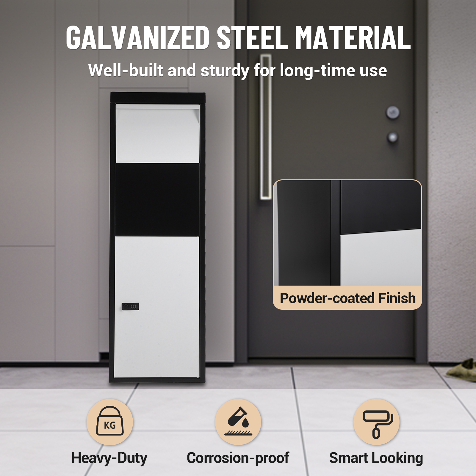 US Package Delivery Box with Combination Lock Anti-Theft Mailbox Parcel Drop Box