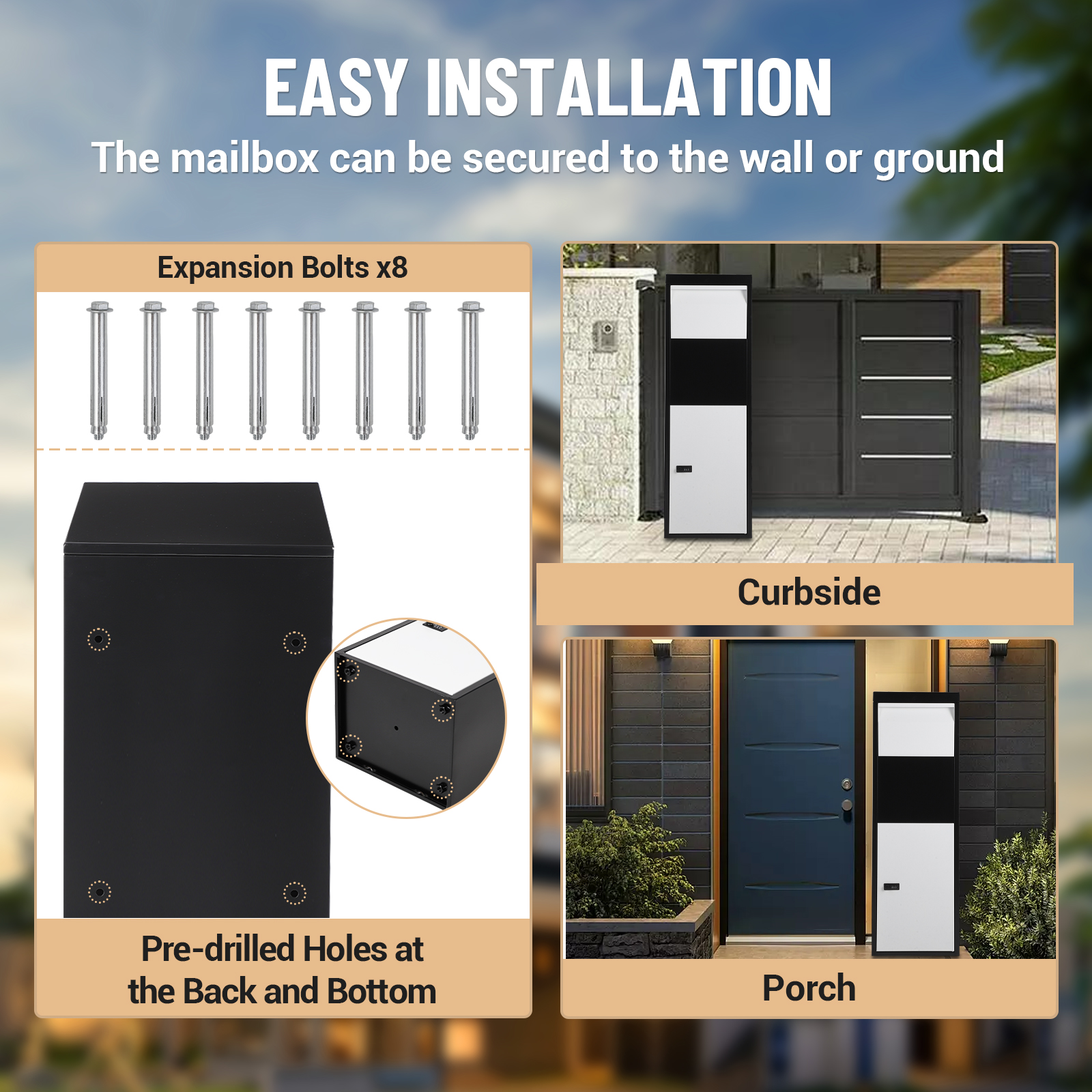 US Package Delivery Box with Combination Lock Anti-Theft Mailbox Parcel Drop Box
