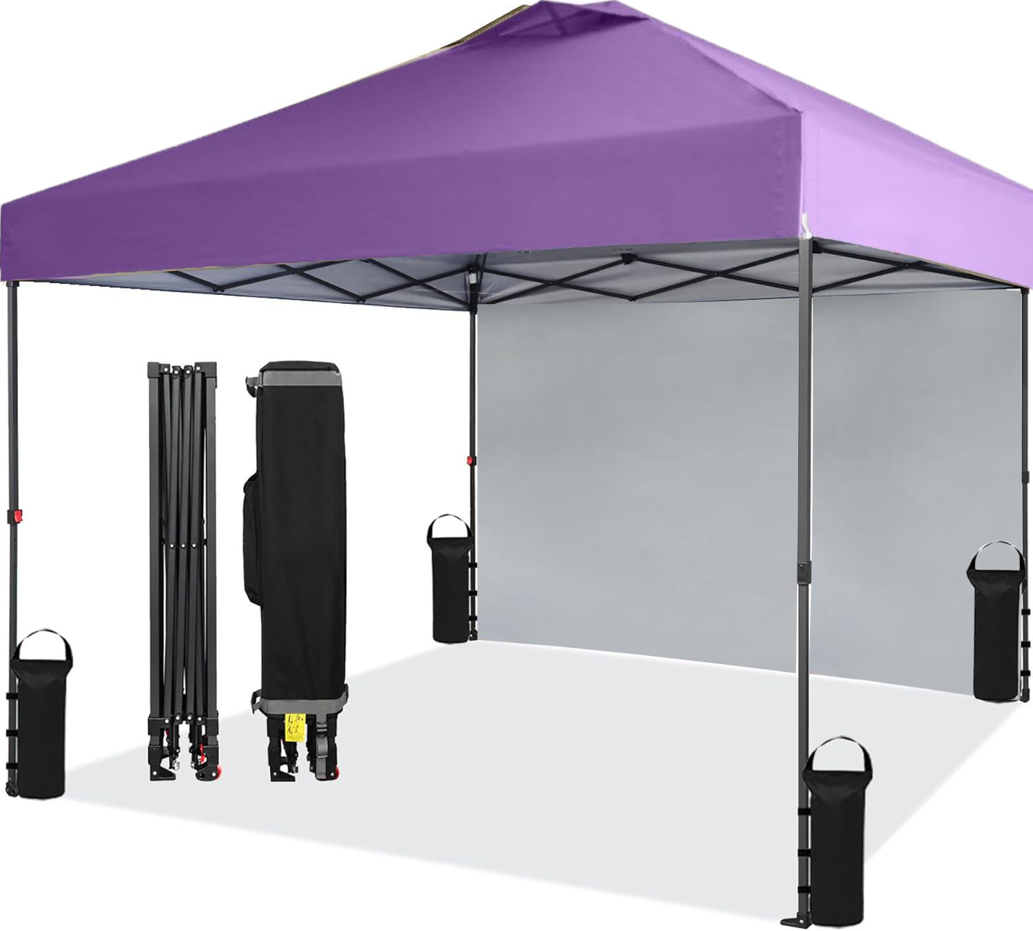 10 x 10FT Pop Up Gazebo Canopy Tent Folding Party Tent w/ Sidewall & Vented Roof