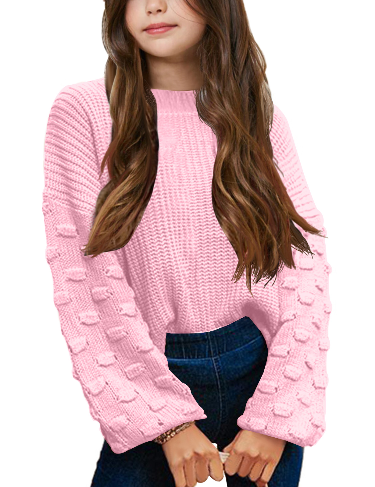 The Children's Place Girls' Long Sleeve Crew Neck Pullover Sweater - Picture 39 of 42