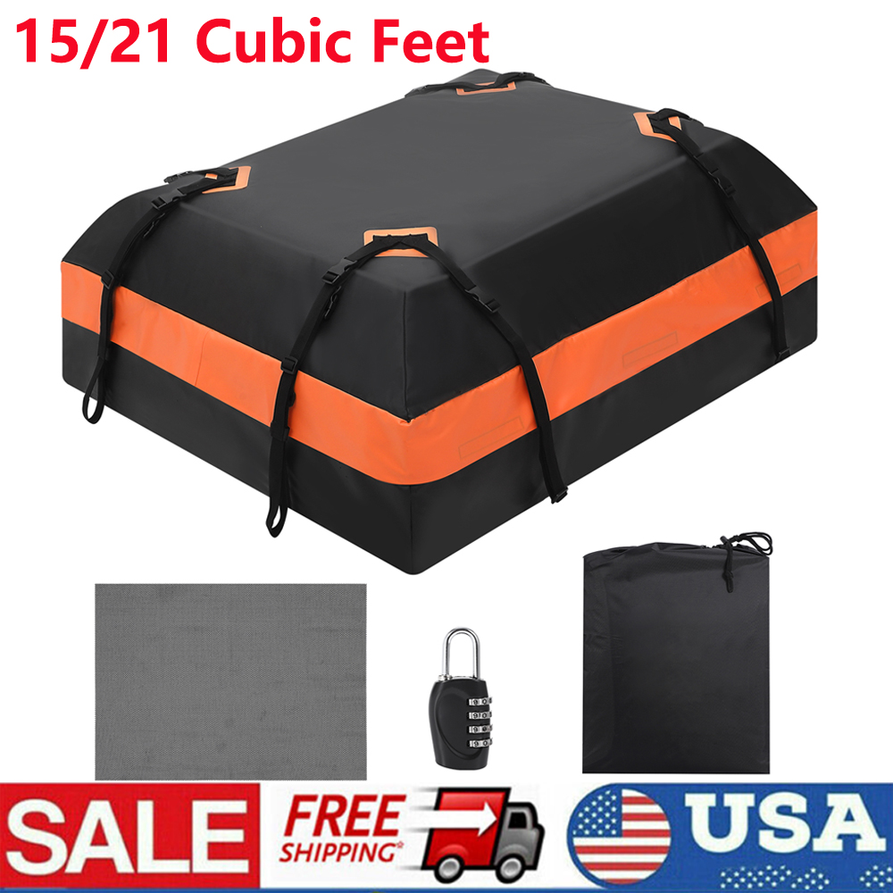 15/21 Cubic Car Roof Top Rack Cargo Carrier Bag Luggage Storage Waterproof SUV