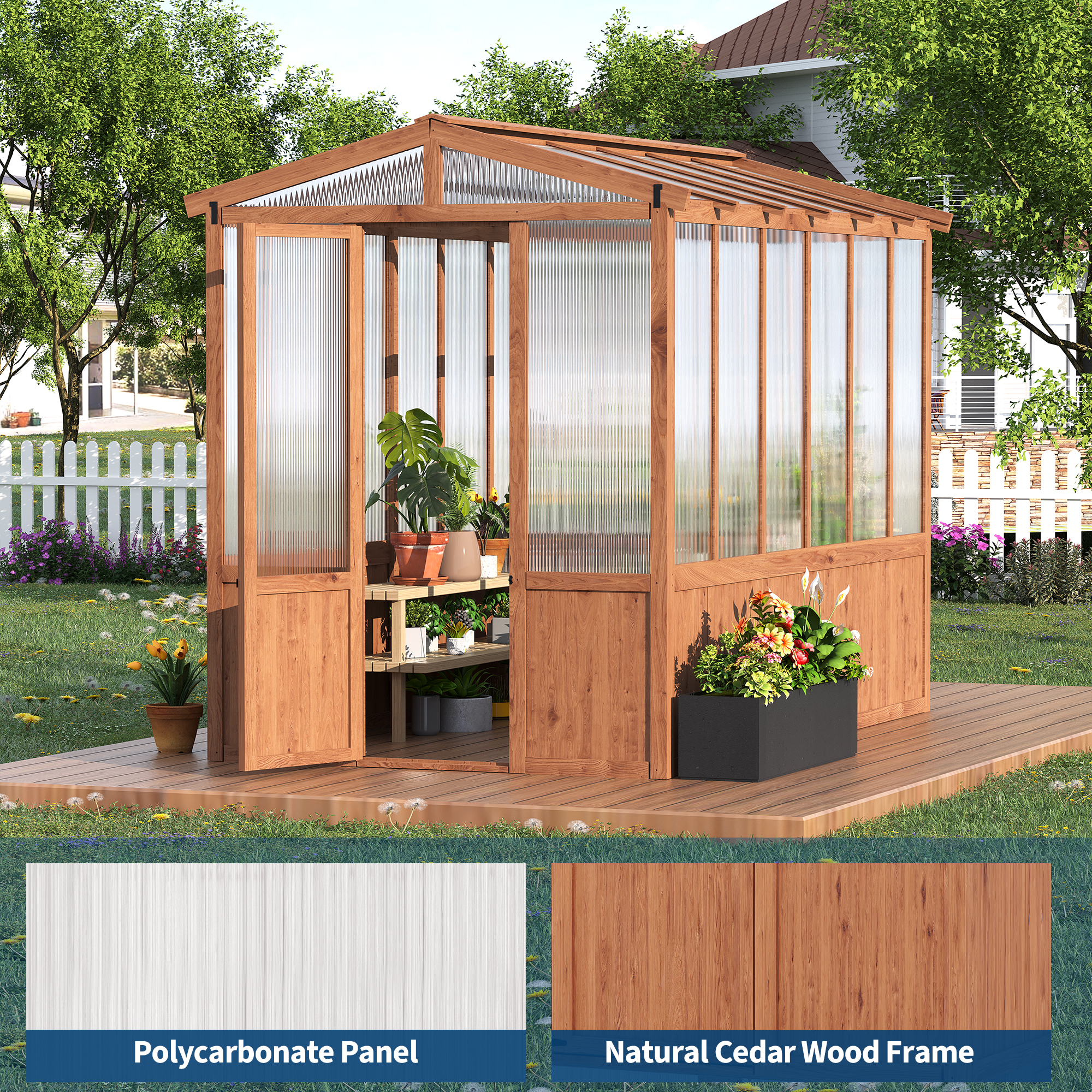 Pre-cut cedar greenhouse assembly components