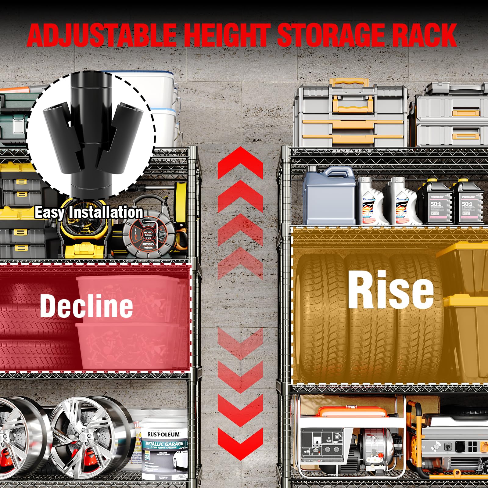 Heavy Duty Garage Home Storage Shelving Units, Rolling Industrial Storage Rack - Produktbild 5