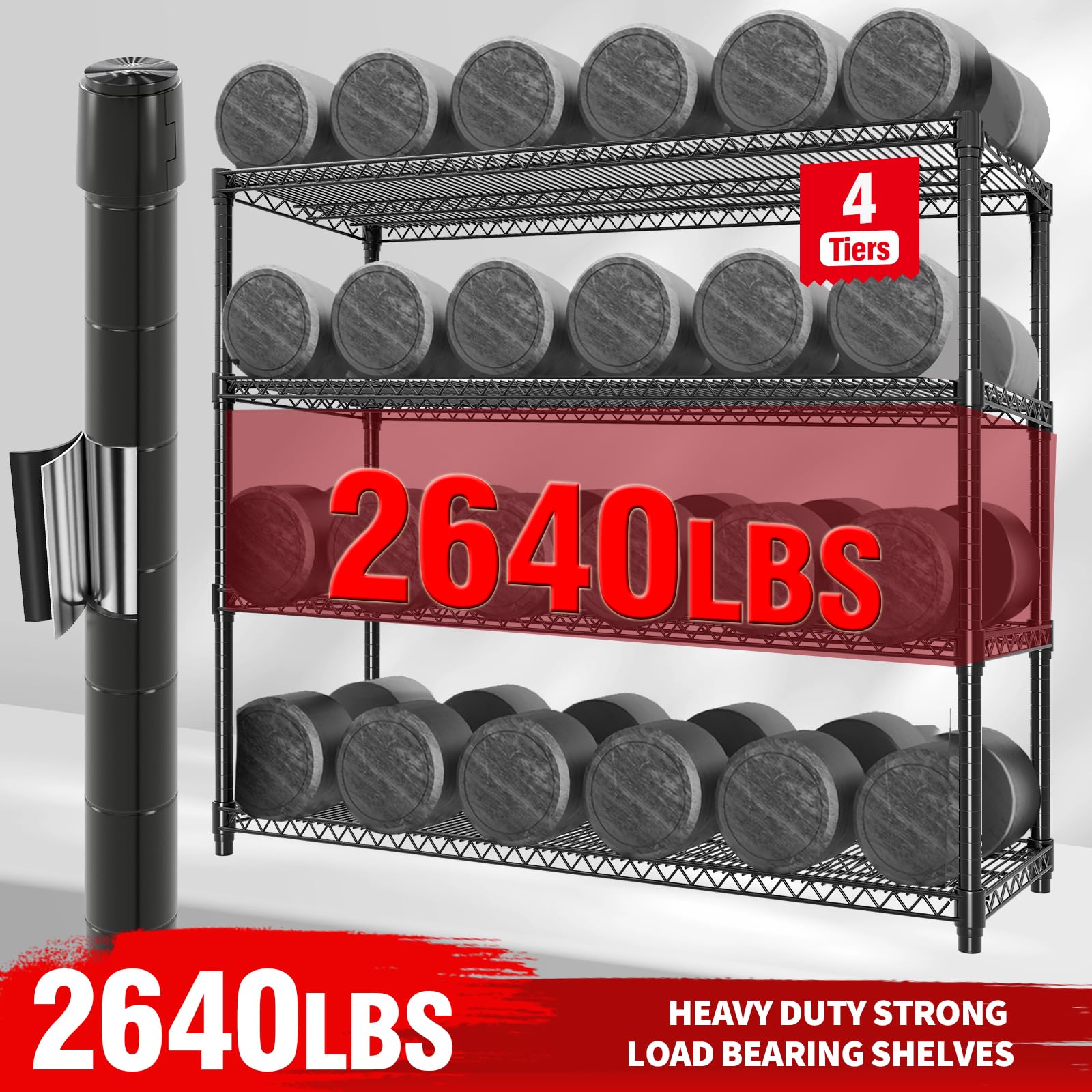 Heavy Duty Garage Home Storage Shelving Units, Rolling Industrial Storage Rack - Produktbild 6