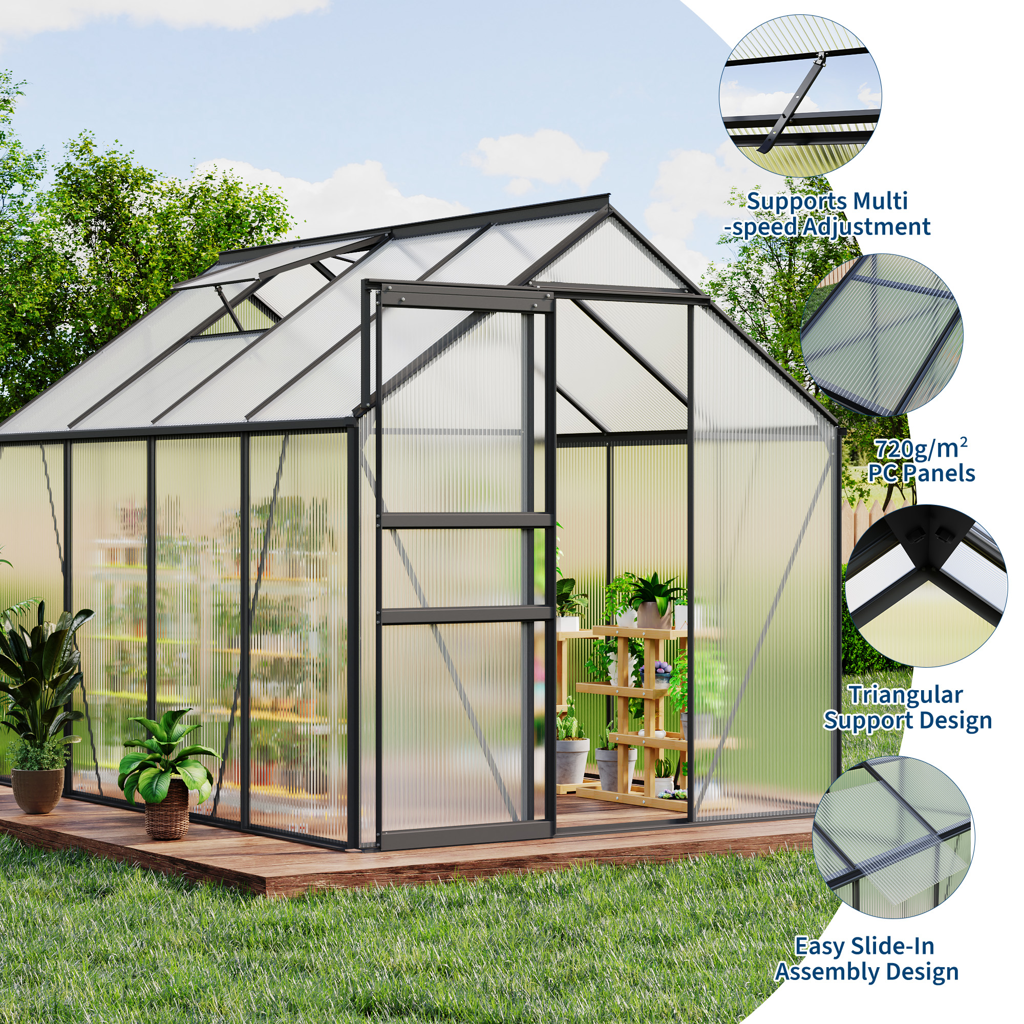 Greenhouse side gutter drainage system