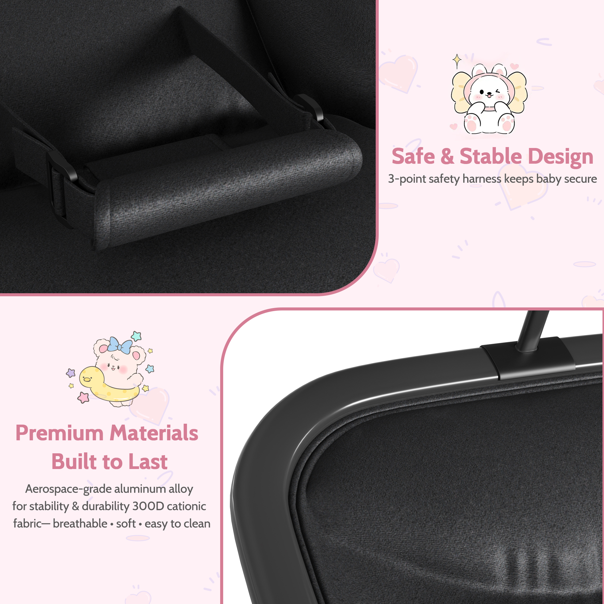 Transat bébé confortable et sécurisé