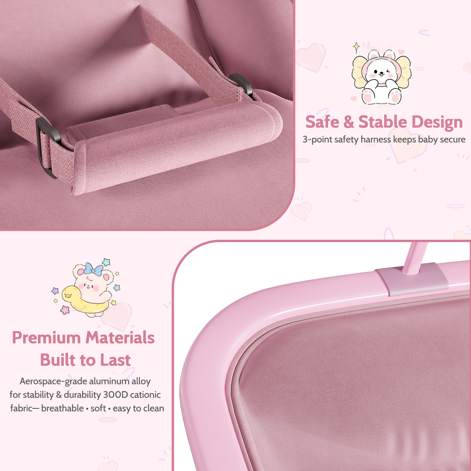 Transat bébé confortable et sécurisé