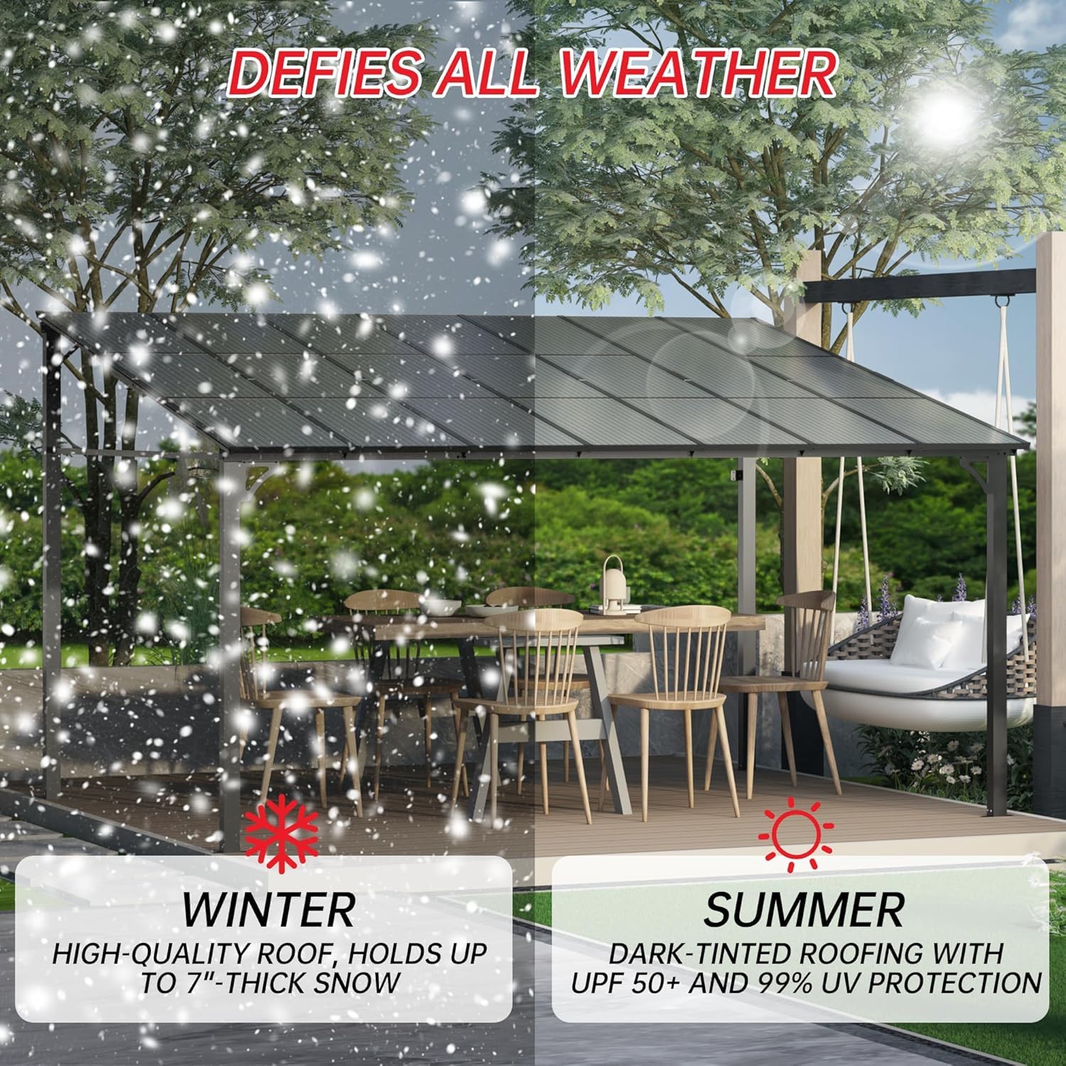 Flexible gazebo roof panels designed for outdoor durability