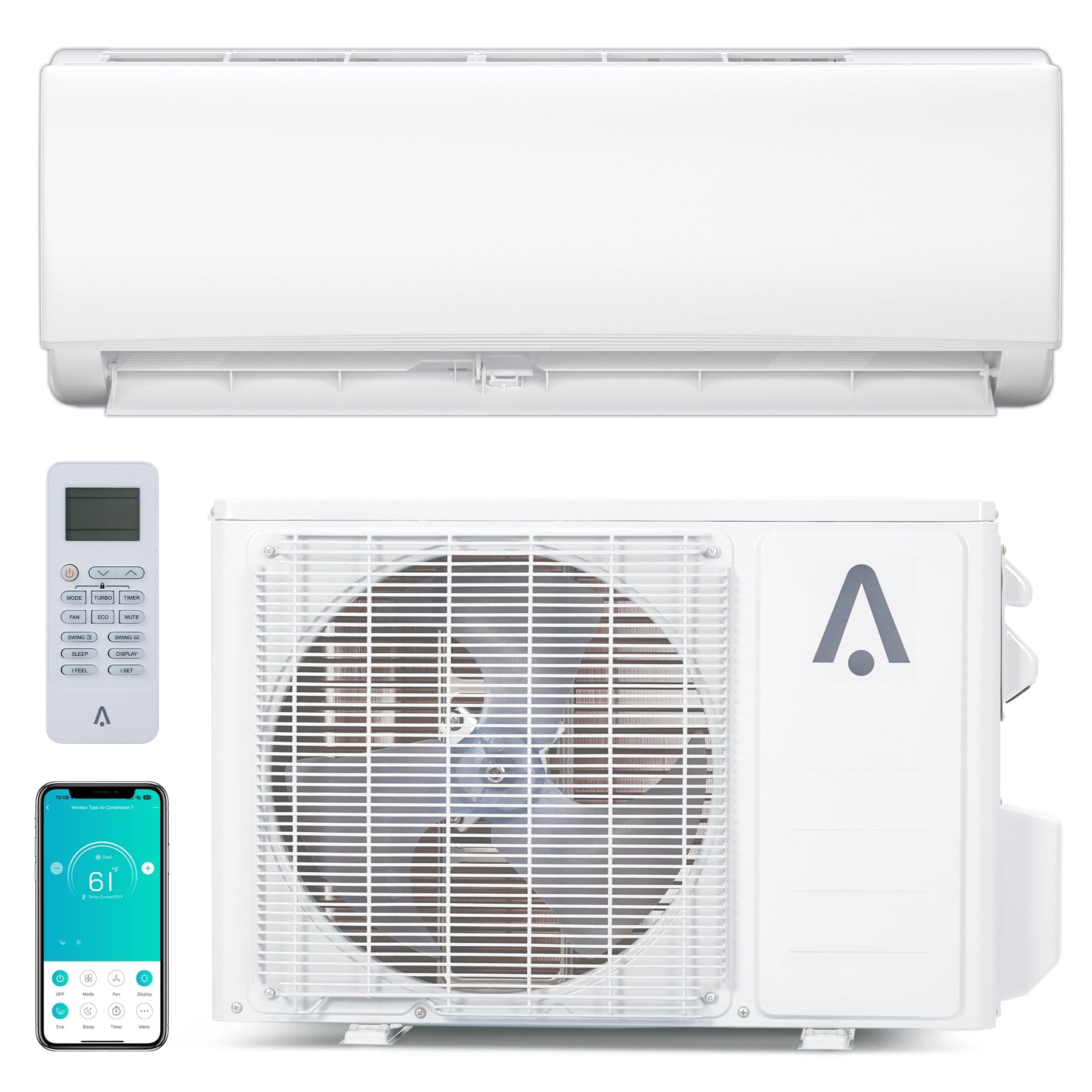 24000 BTU 21 SEER2 Mini Split Air Conditioner & Heat Pump 7 Modes WiFi & Alexa