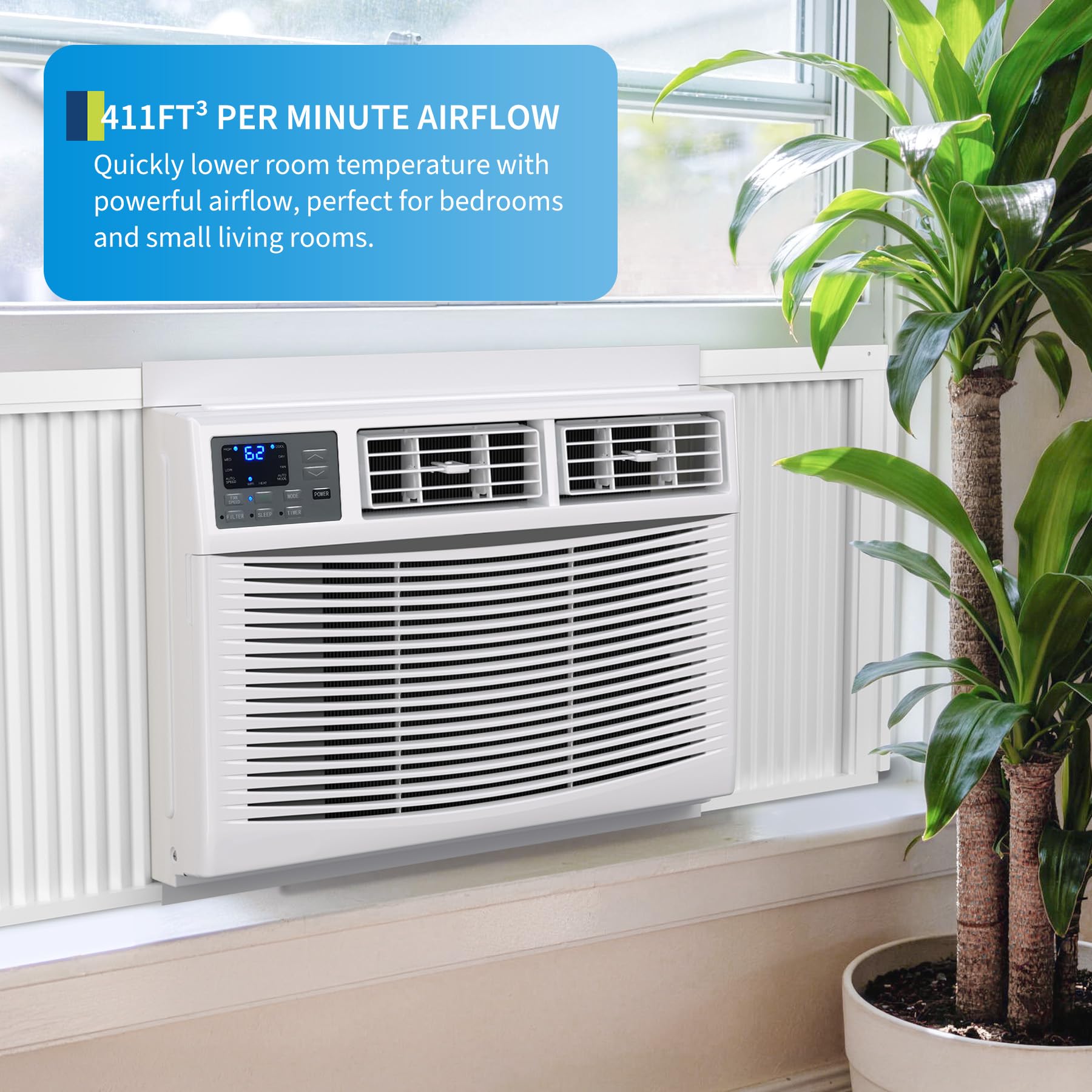 18000 BTU Window Air Conditioner Cooling & Heating for Rooms Up to 1000 Sq ft