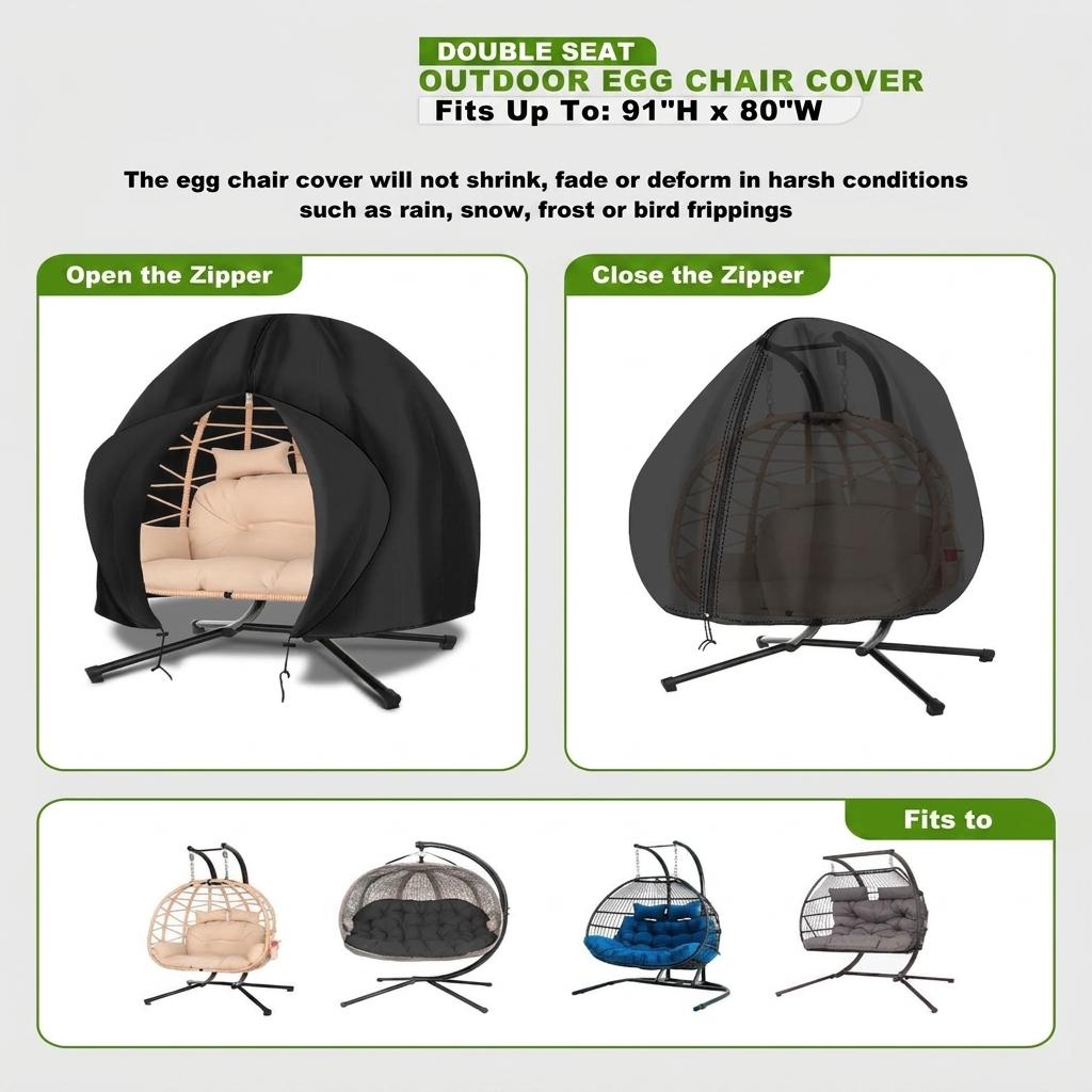 Protective cover for compatible single and double egg chairs