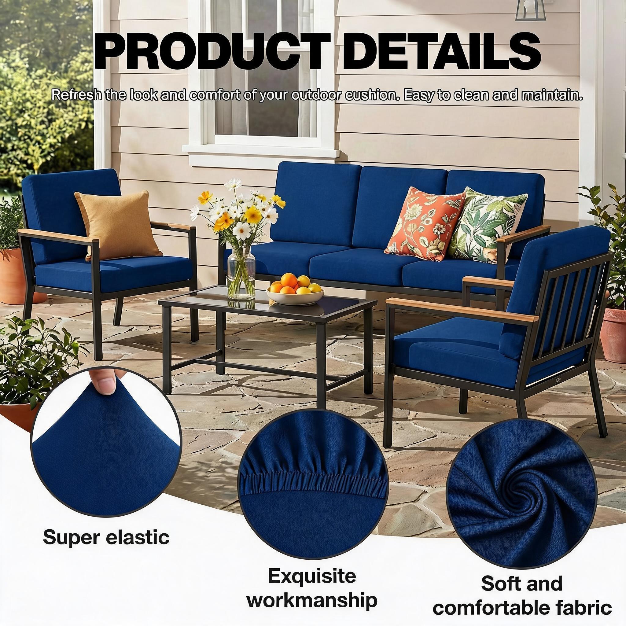 Durable polyester outdoor chair cushion cover