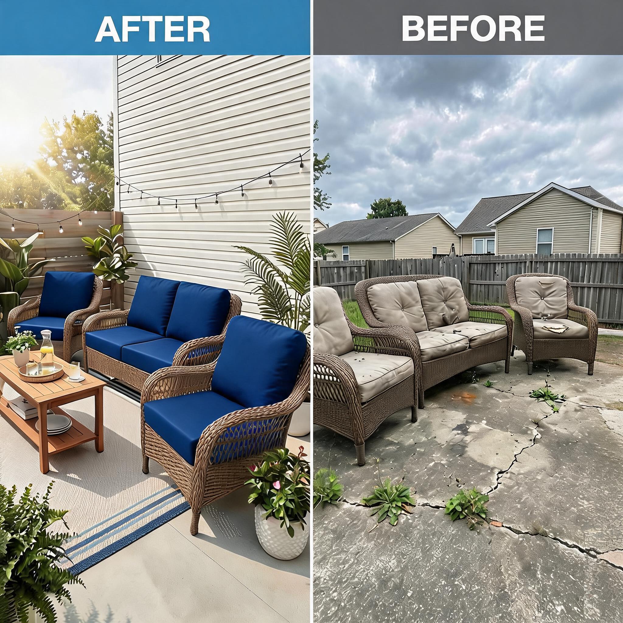 Patio cushion covers for chairs and outdoor sofas