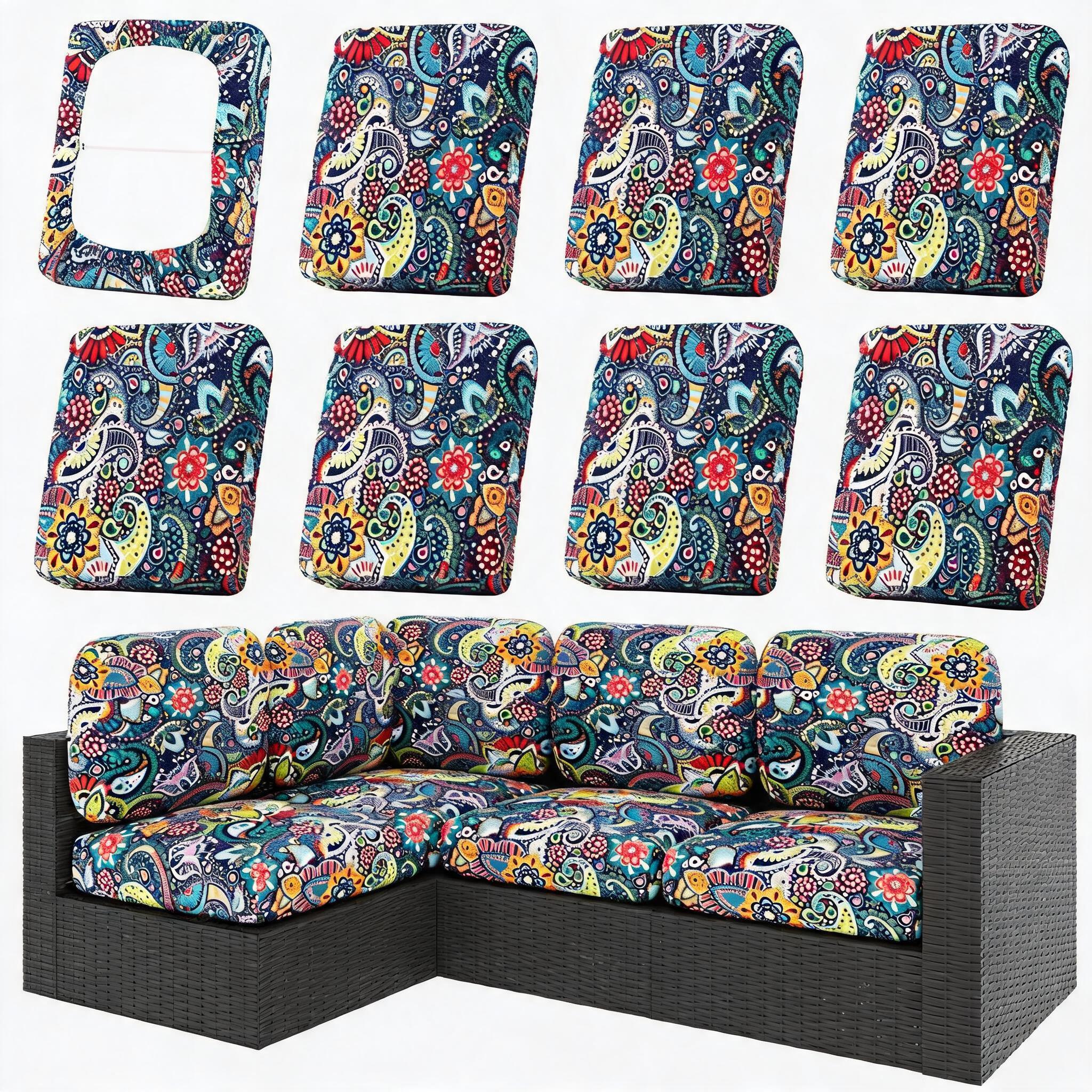 Garvee bohemian paisley patio cushion covers