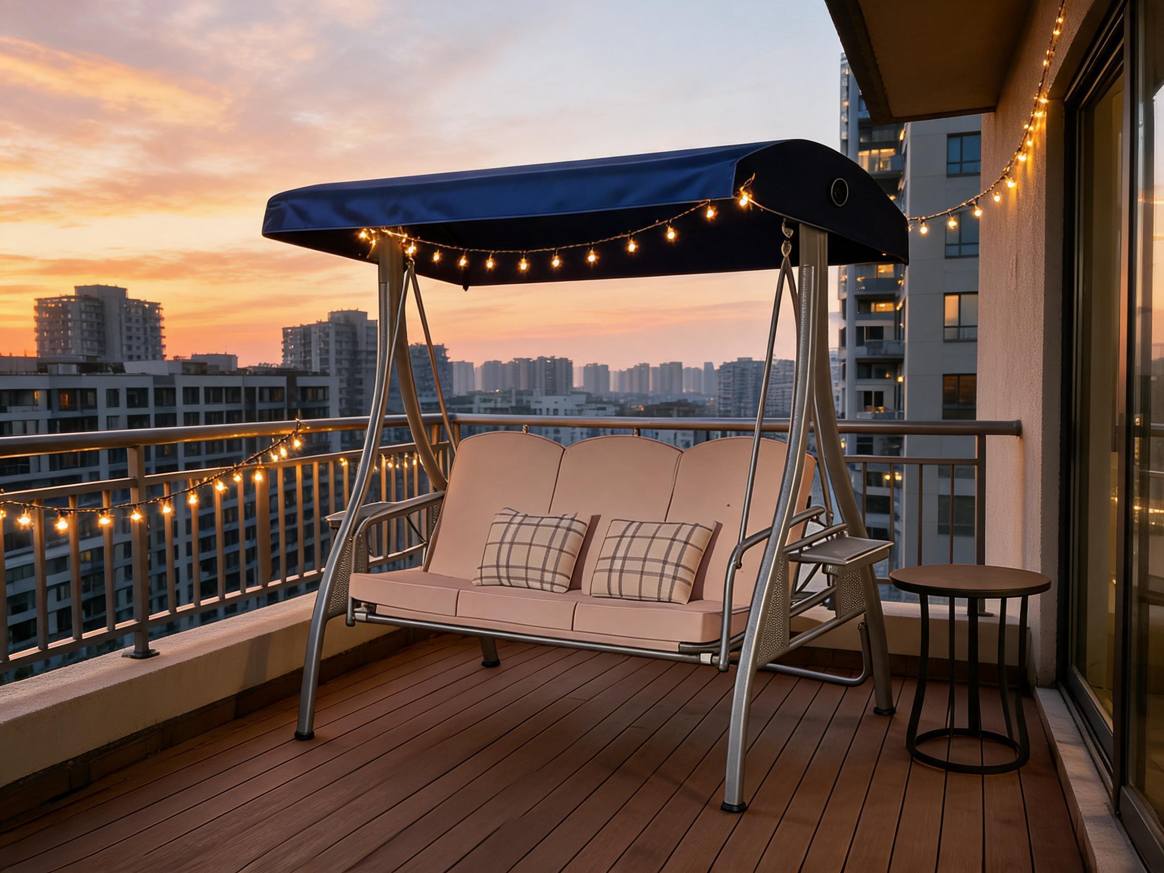 Replacement porch swing canopy made from silver-coated Oxford fabric