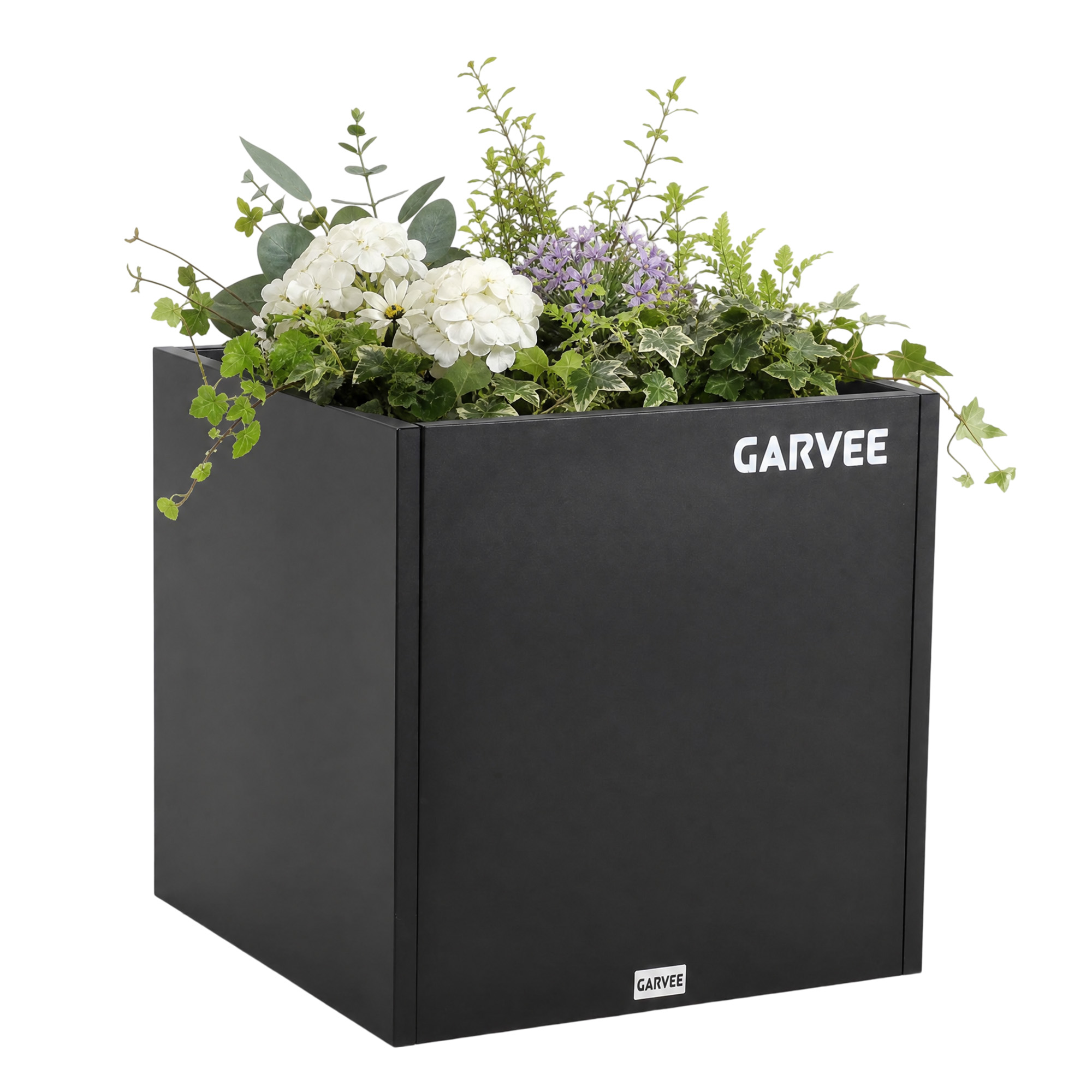Garvee black metal cube planter for indoor and outdoor plants