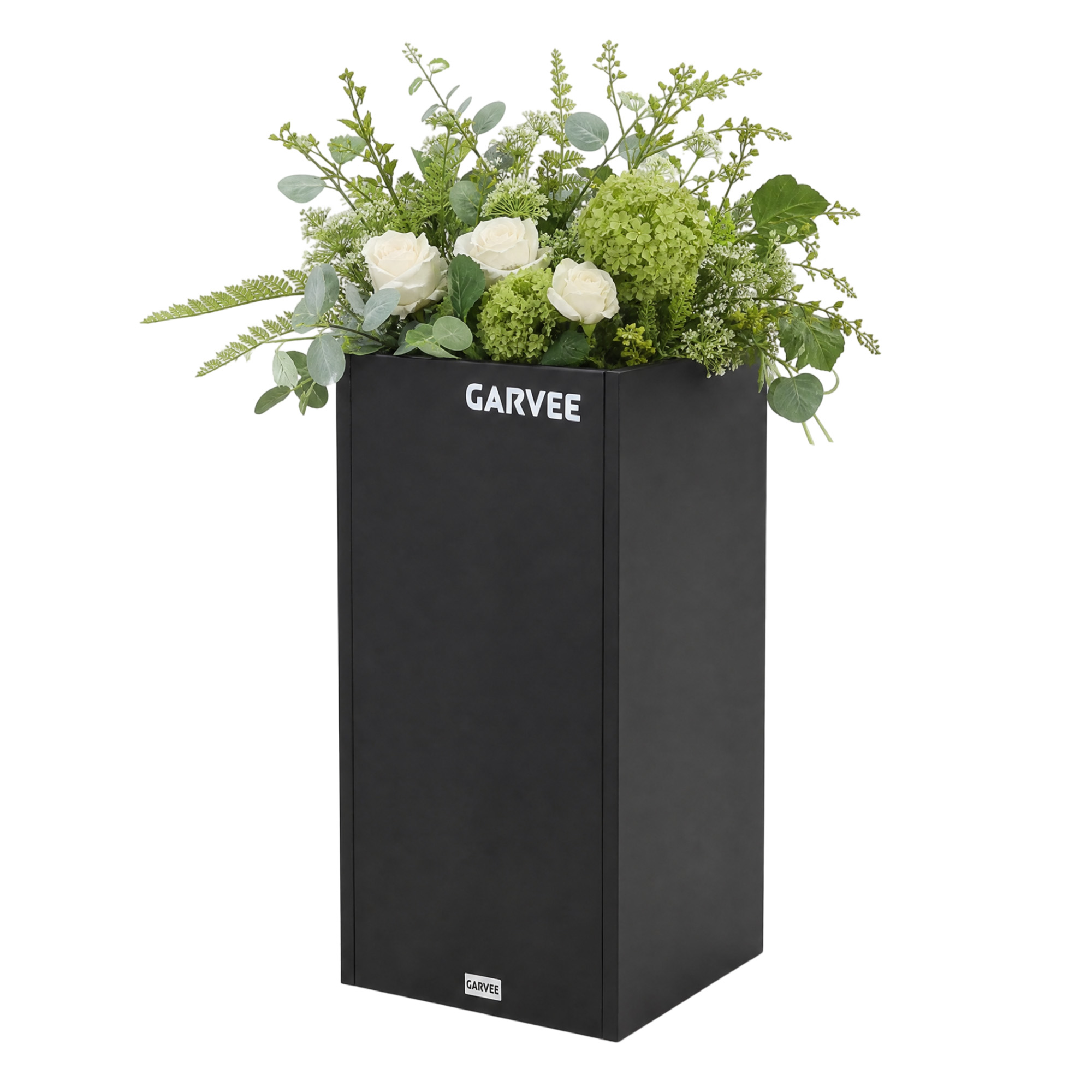 Garvee tall black metal planter for indoor and outdoor plants