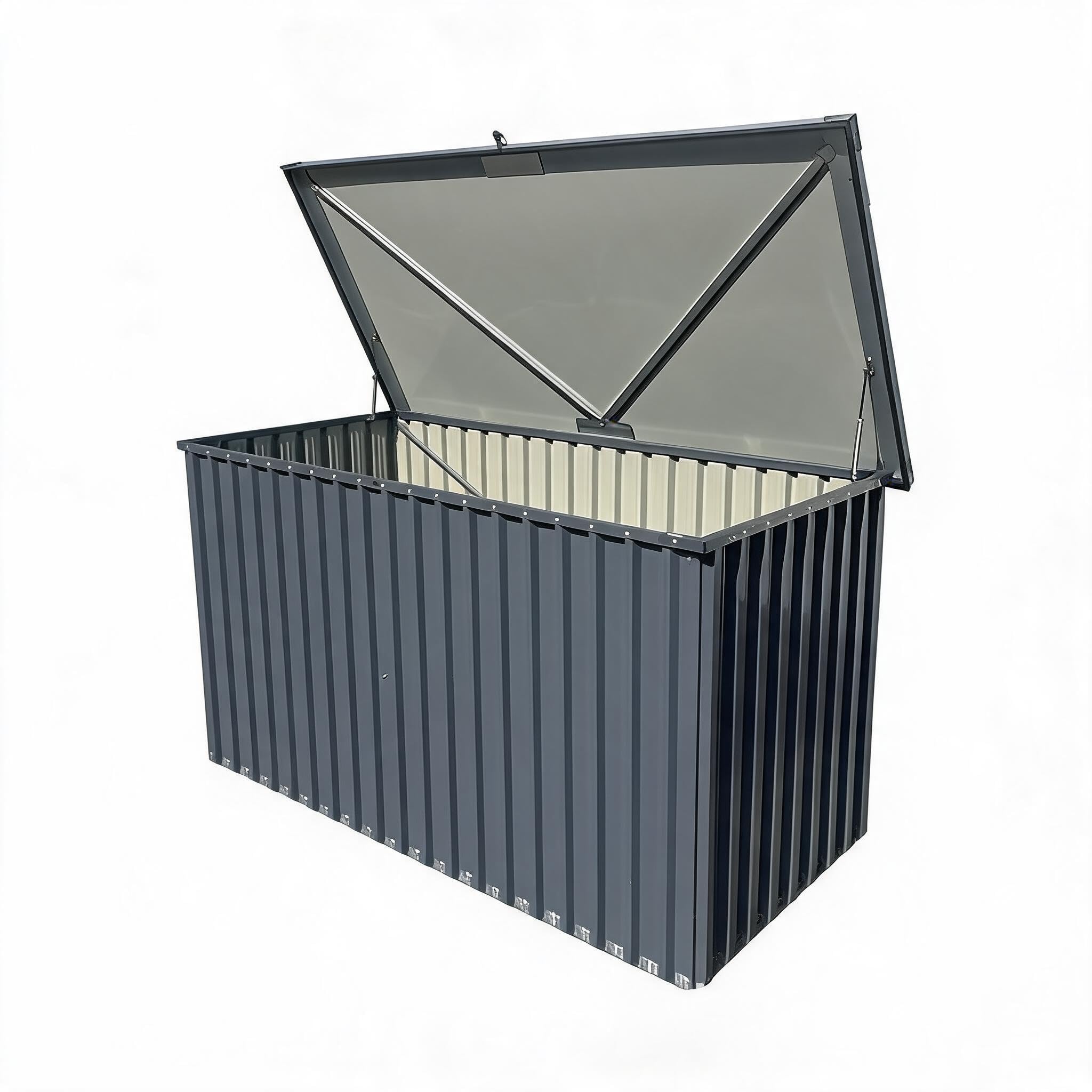 Heavy-Duty Outdoor Metal Storage Box 115/180/230/320 Gallon Waterproof Deck Box