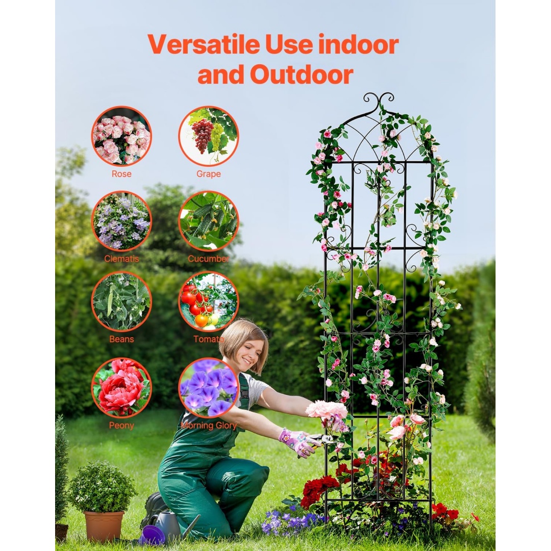 Easy-assembly metal garden trellis