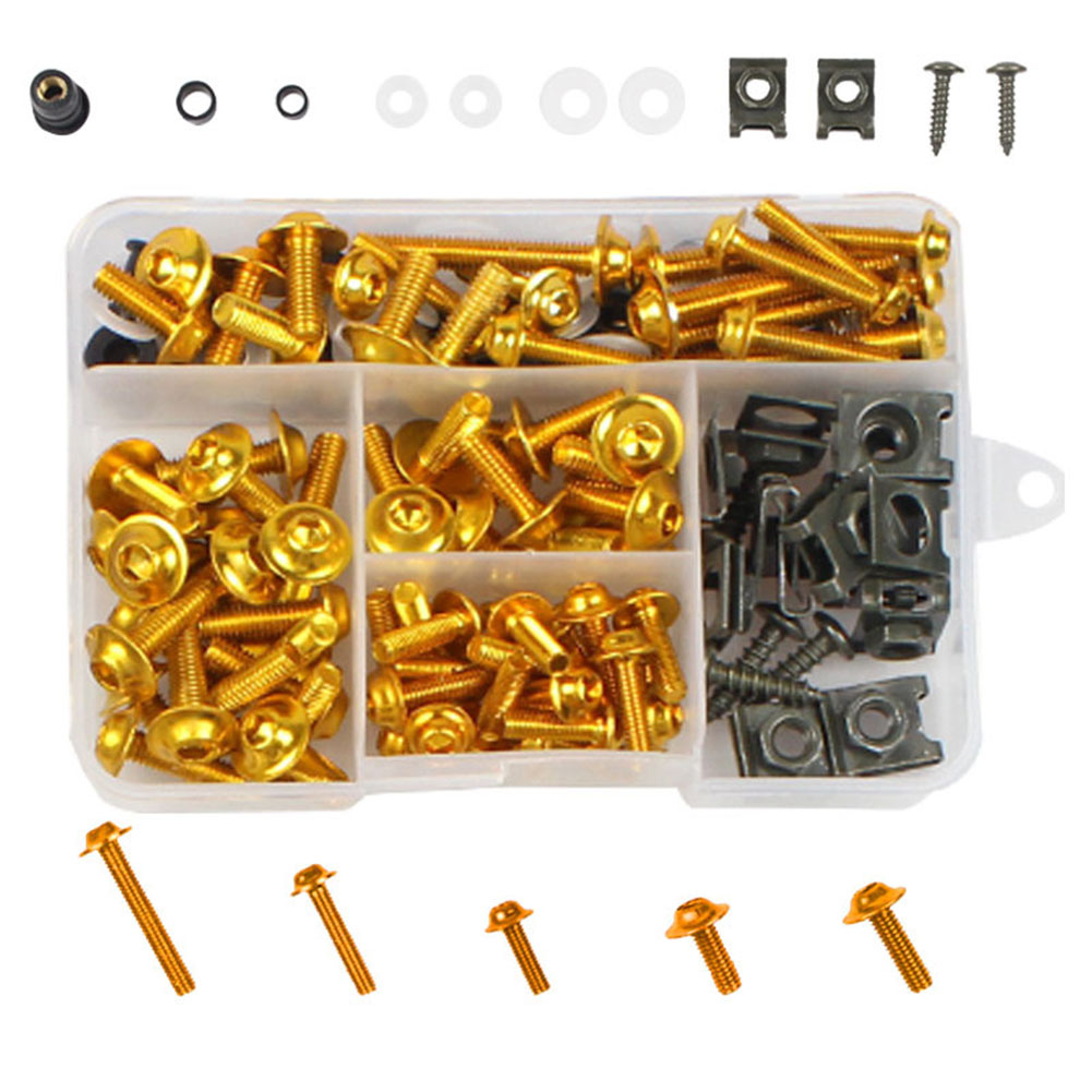 177pcs Motorcycle Sportbike Universal Fairing Bolts Kit Fastener Clips Screws - Picture 25 of 29