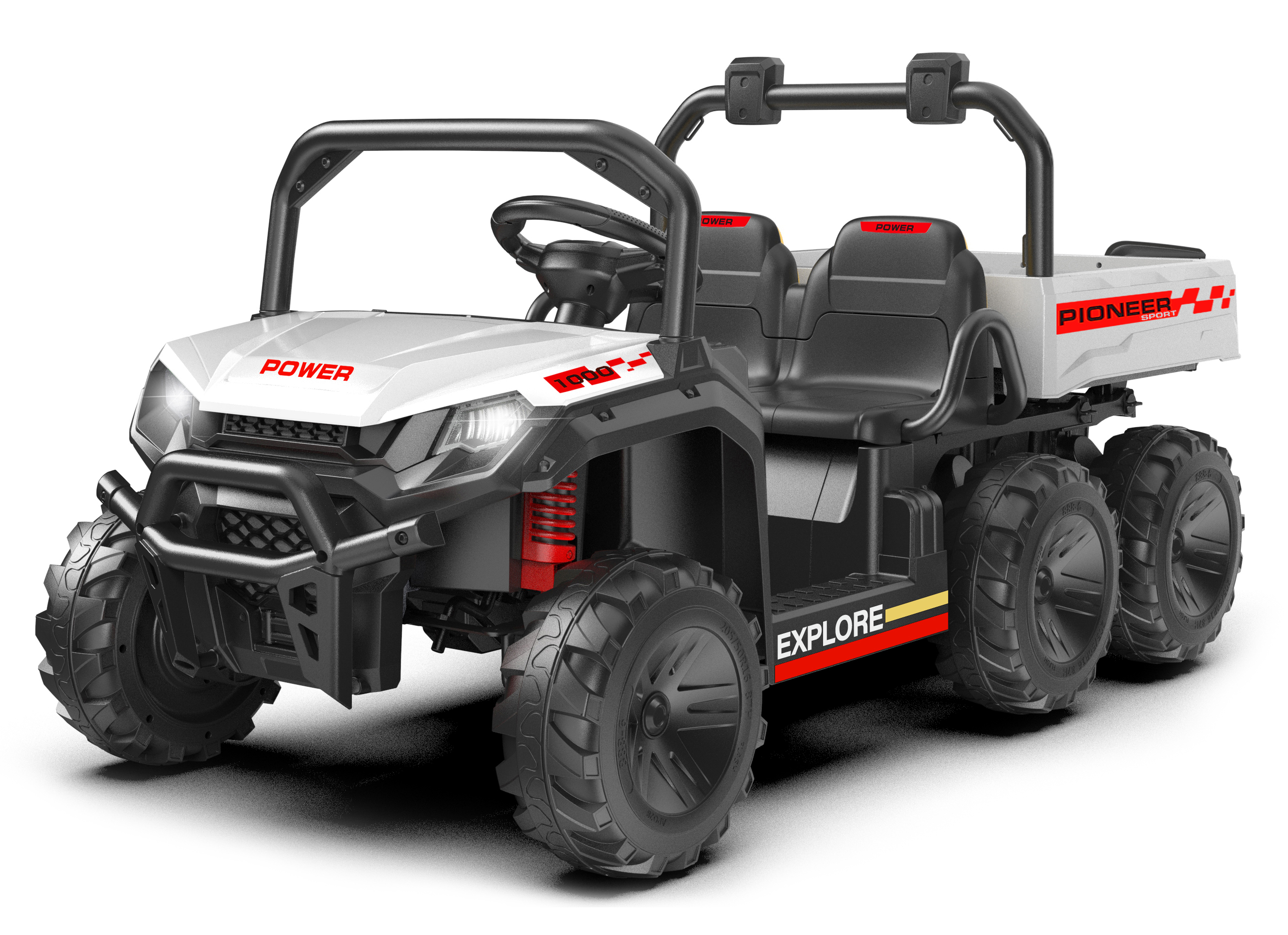 24V 4WD All-Terrain Kids Electric Ride-on Dump Truck 2-Seater with Remote Contro