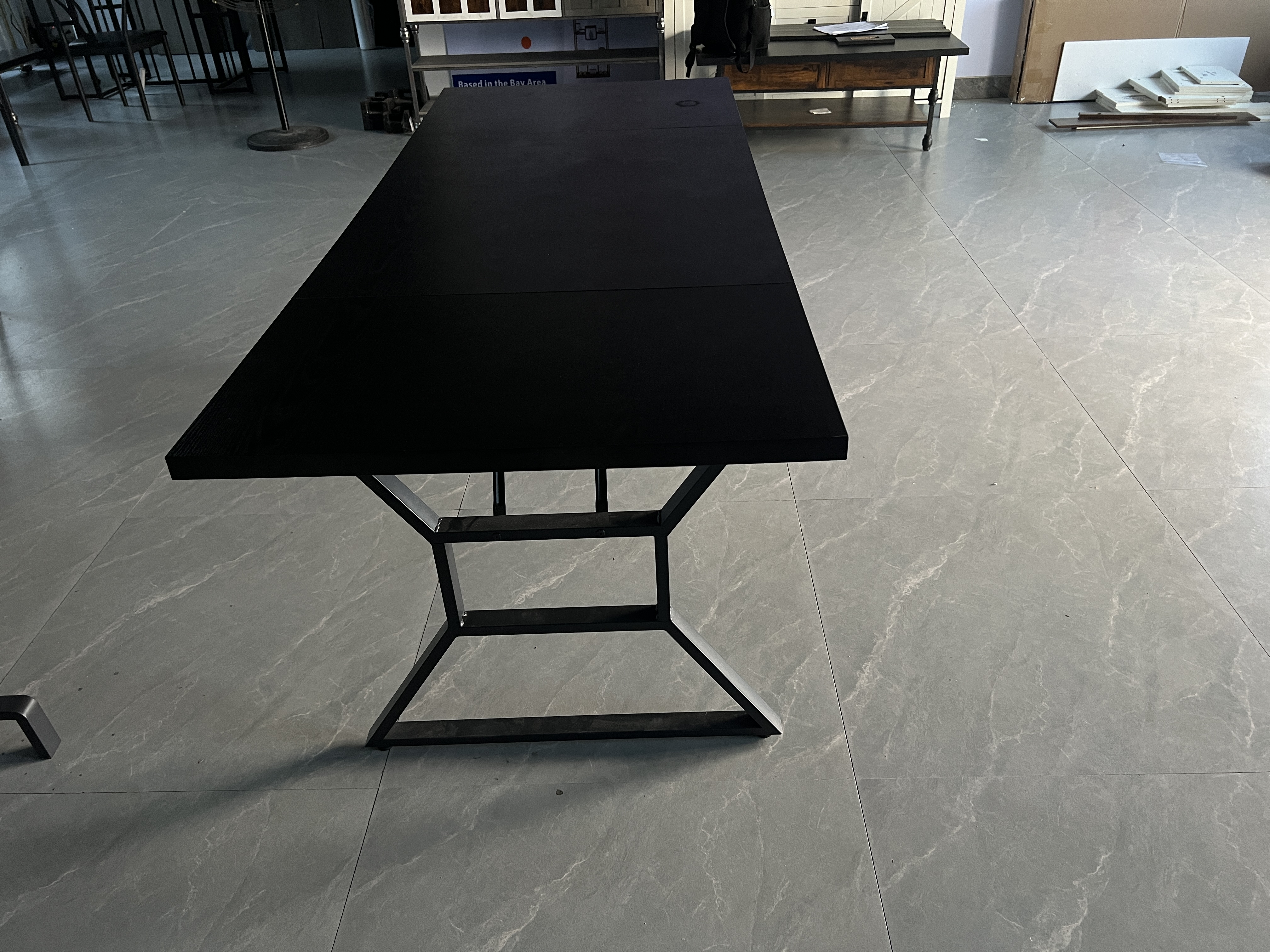 Farmhouse 70.9" Rectangular Kitchen Dining Room Table for 6 With Metal Legs - Picture 14 of 15