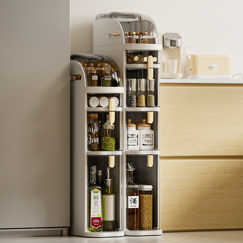 Multi-Layer Narrow Gap Storage Cabinet with Drawers for Kitchen and Bath