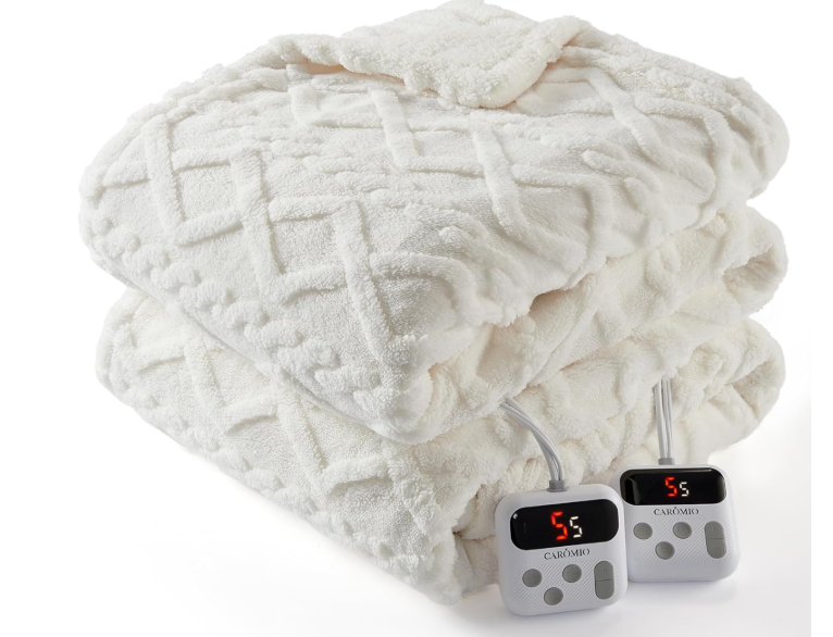 GARVEE Electric Thick Tufted Sherpa Heated Blanket King Size