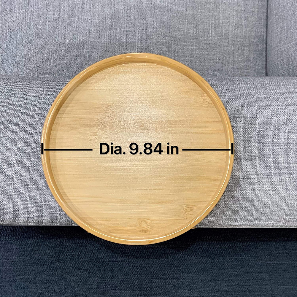 Table d'appoint pliable en bambou avec support de téléphone rotatif à 360 °, por