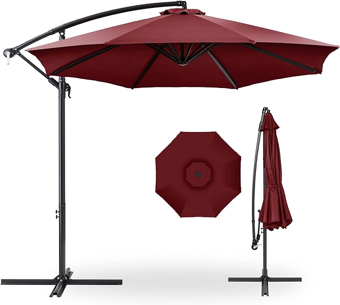 12 ft round patio umbrella Bluu Redwood Pro Cantilever 1-Tier please search Costway 12 ft patio umbrella,
