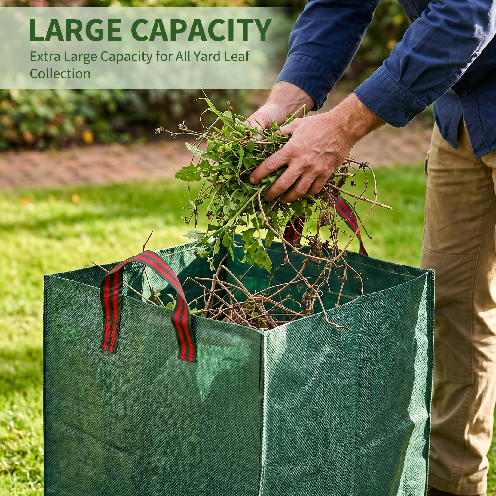 Woven polypropylene yard waste bag material detail