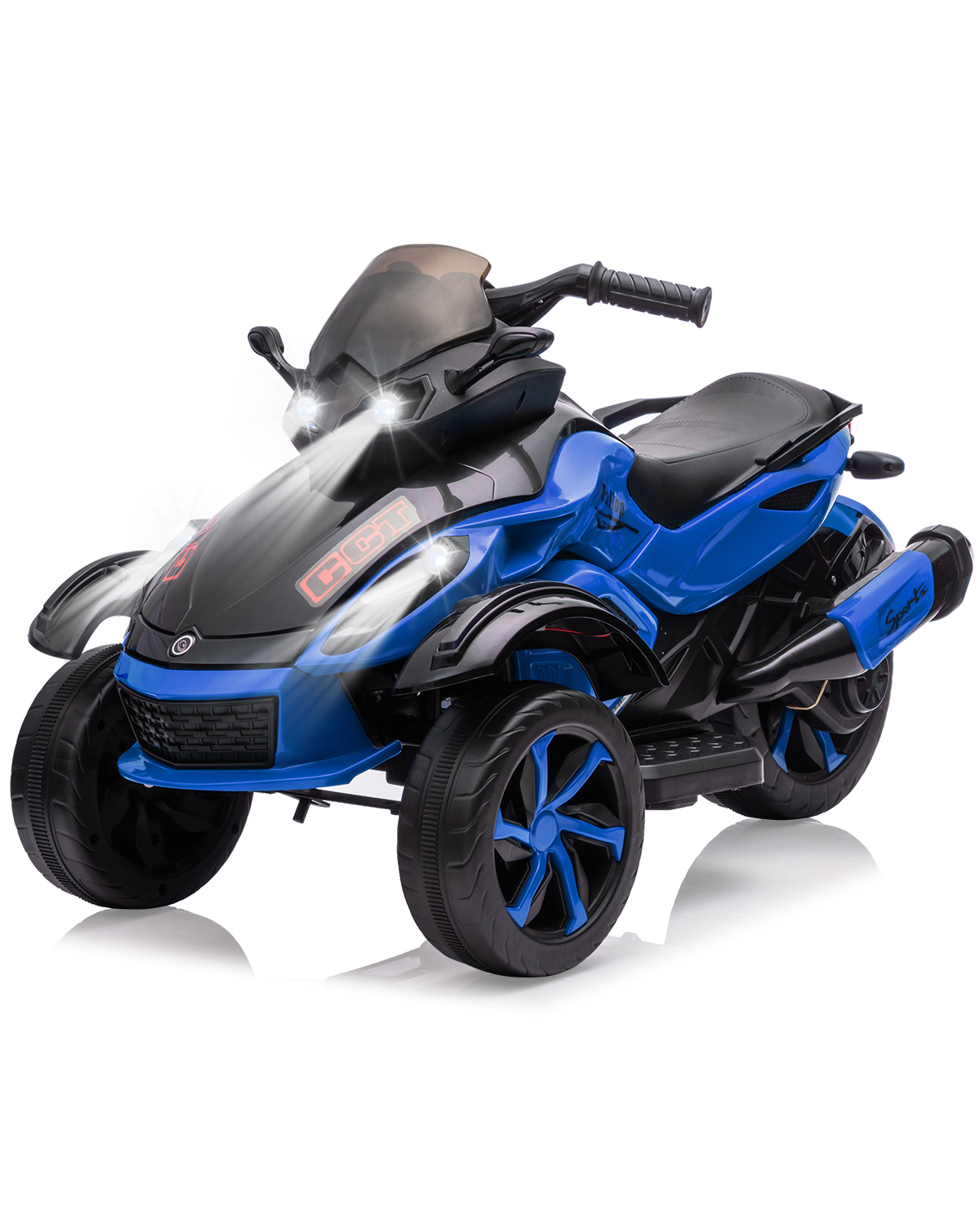 12V Kids Ride on ATV 3 Wheeler Electric Motorcycle LED Lights & Music Ages 3-8