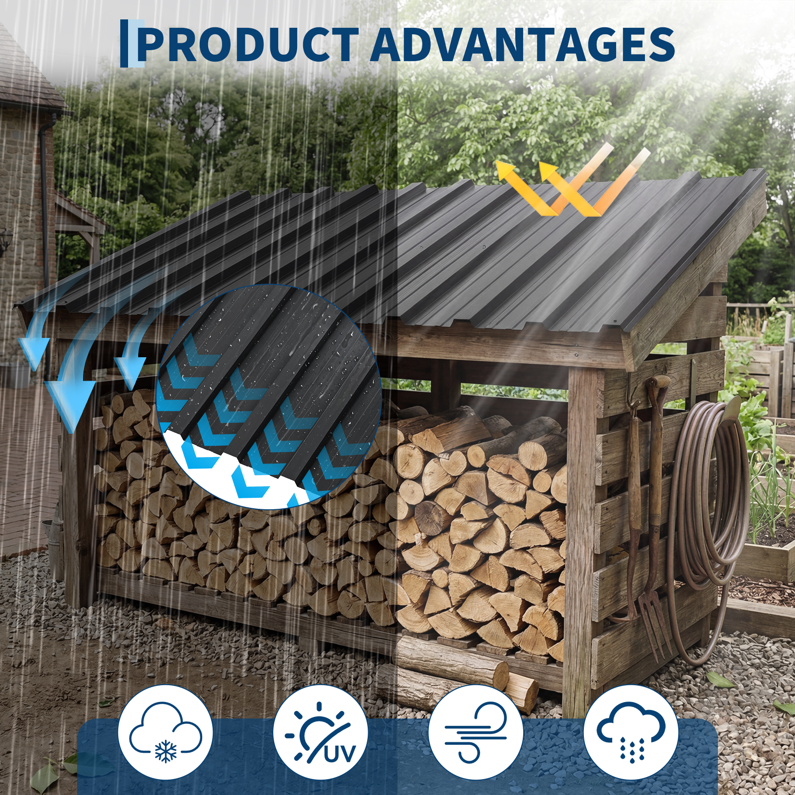 GARVEE Black Metal Roofing Applications for Sheds & Awnings