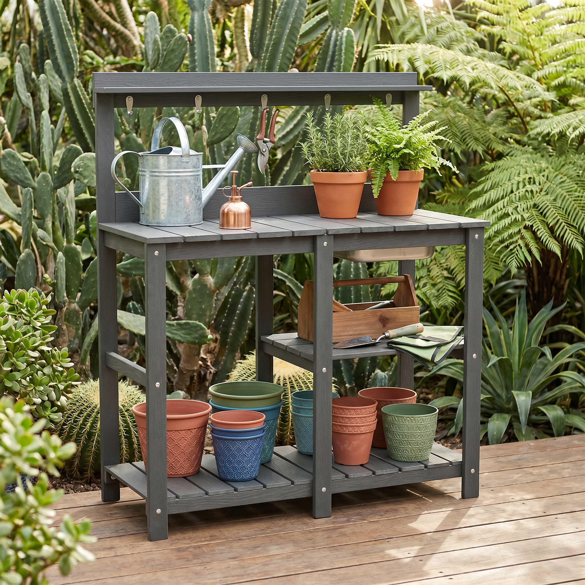 Garvee HDPE garden potting bench assembly cleaning and maintenance