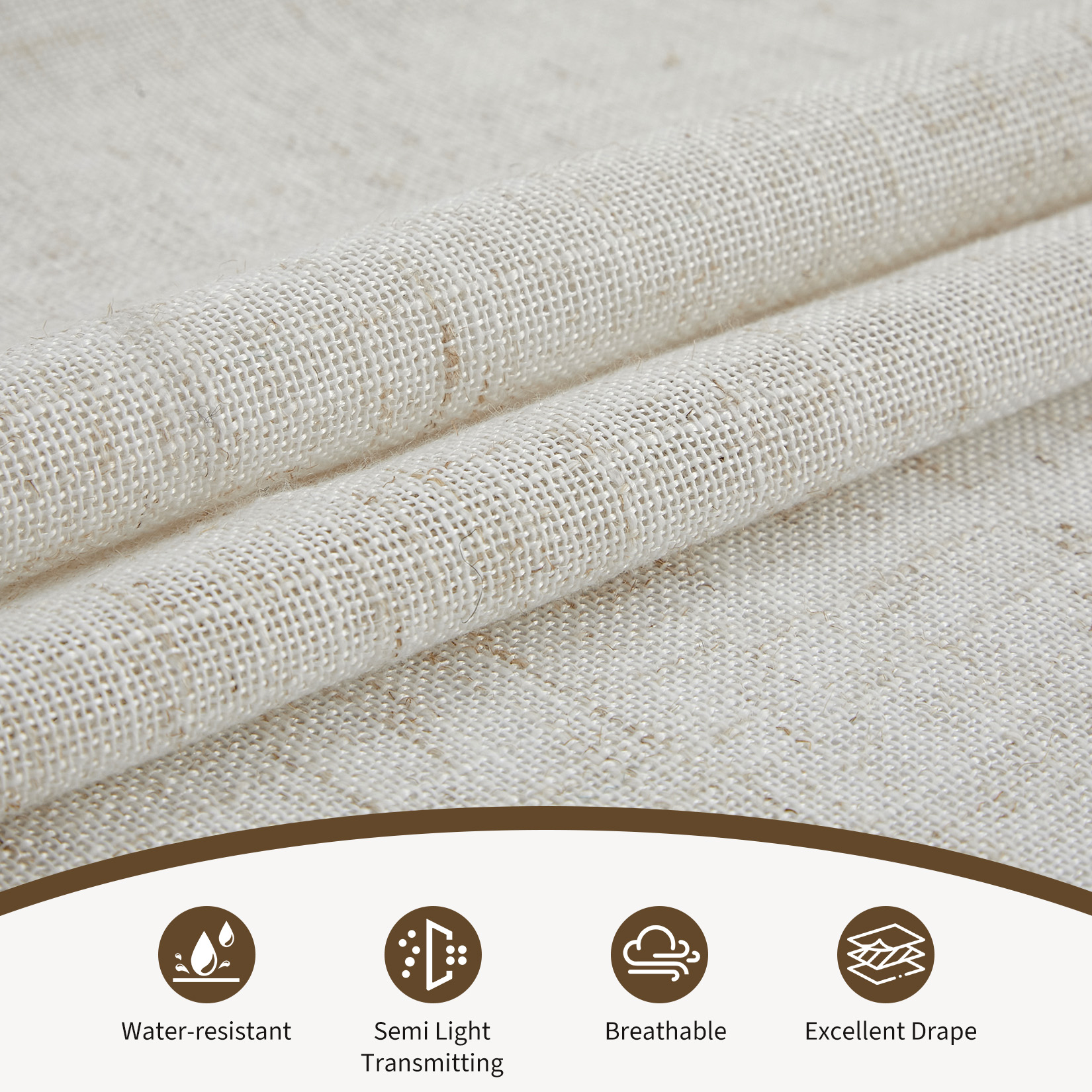 Natural color outdoor curtain panel
