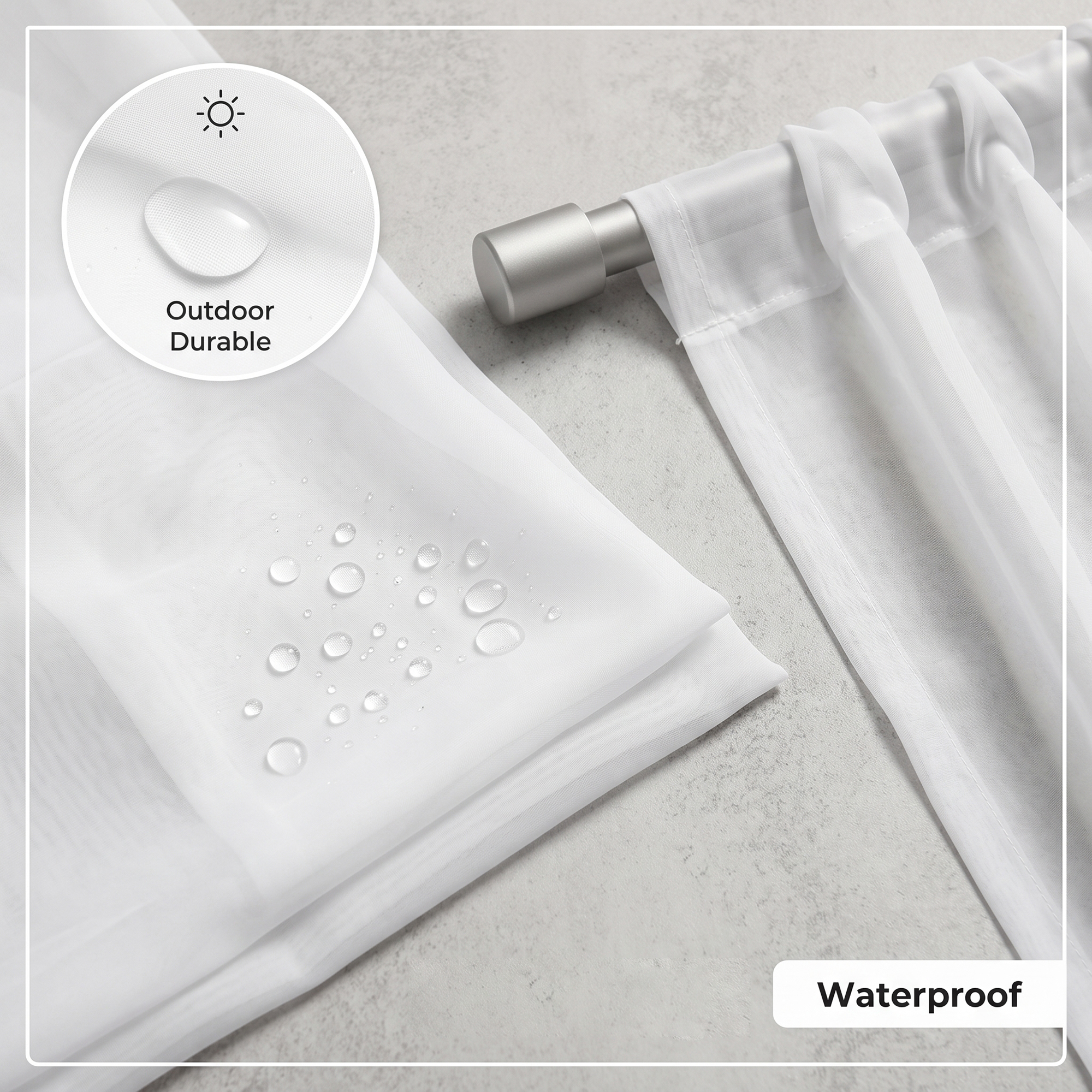 Eight white sheer curtain panels for generous coverage